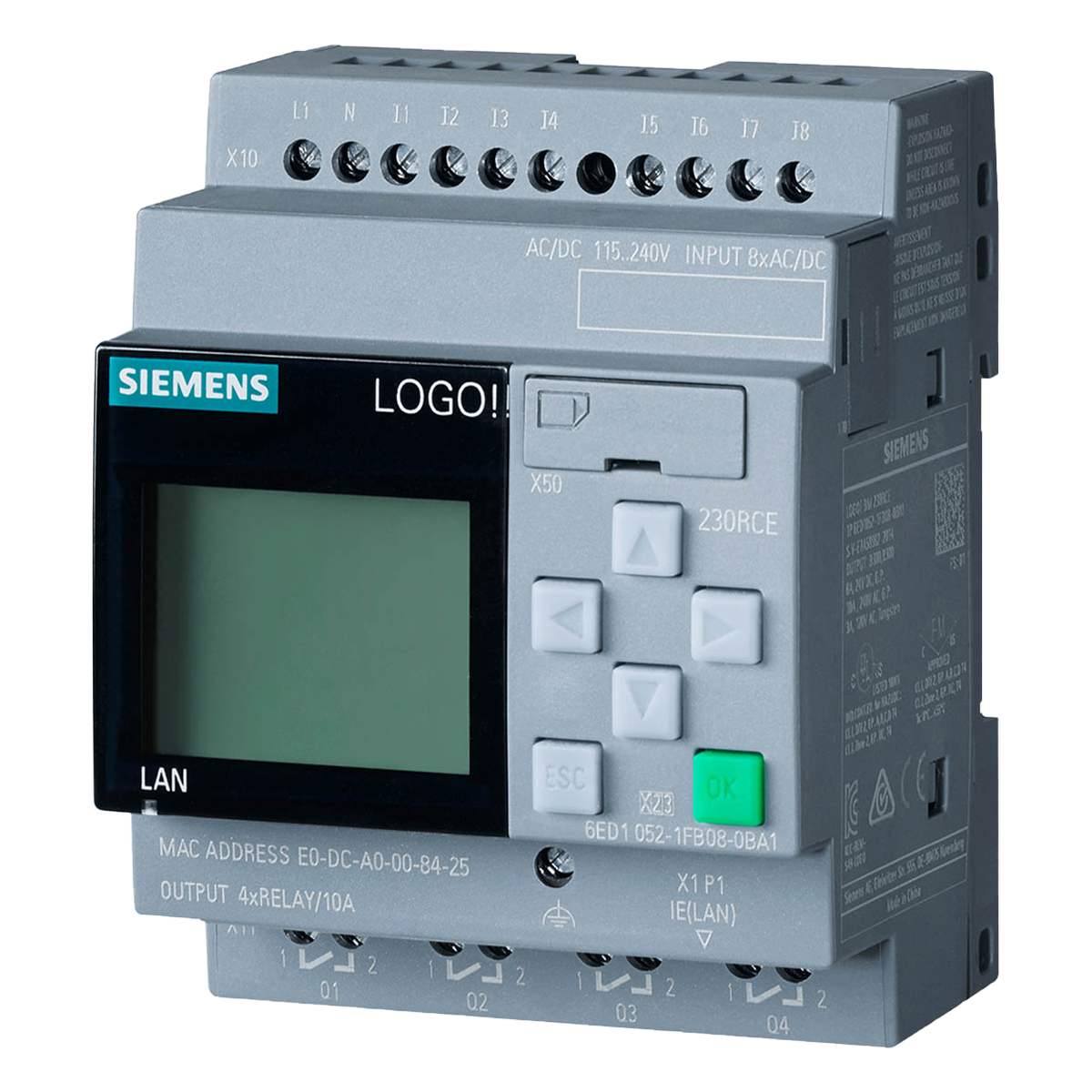 [31307] Logo! 8.3 230RCE 8ED + 4SR ETH S7/MB TCP C/Display Siemens