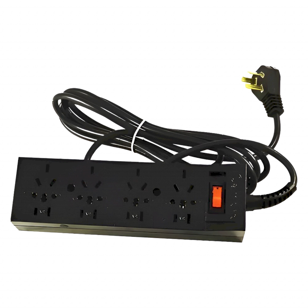 [31465] Zapatilla 4 Tomas Multinorma 10A Cable 3Mts Negra Cambre