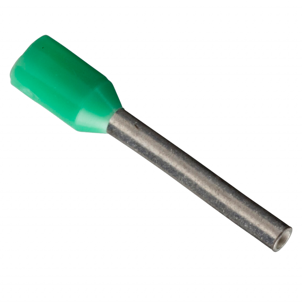 PUNTERA TUBULAR 6mm² VERDE LARGO: 20mm (x100) DZ5CE062