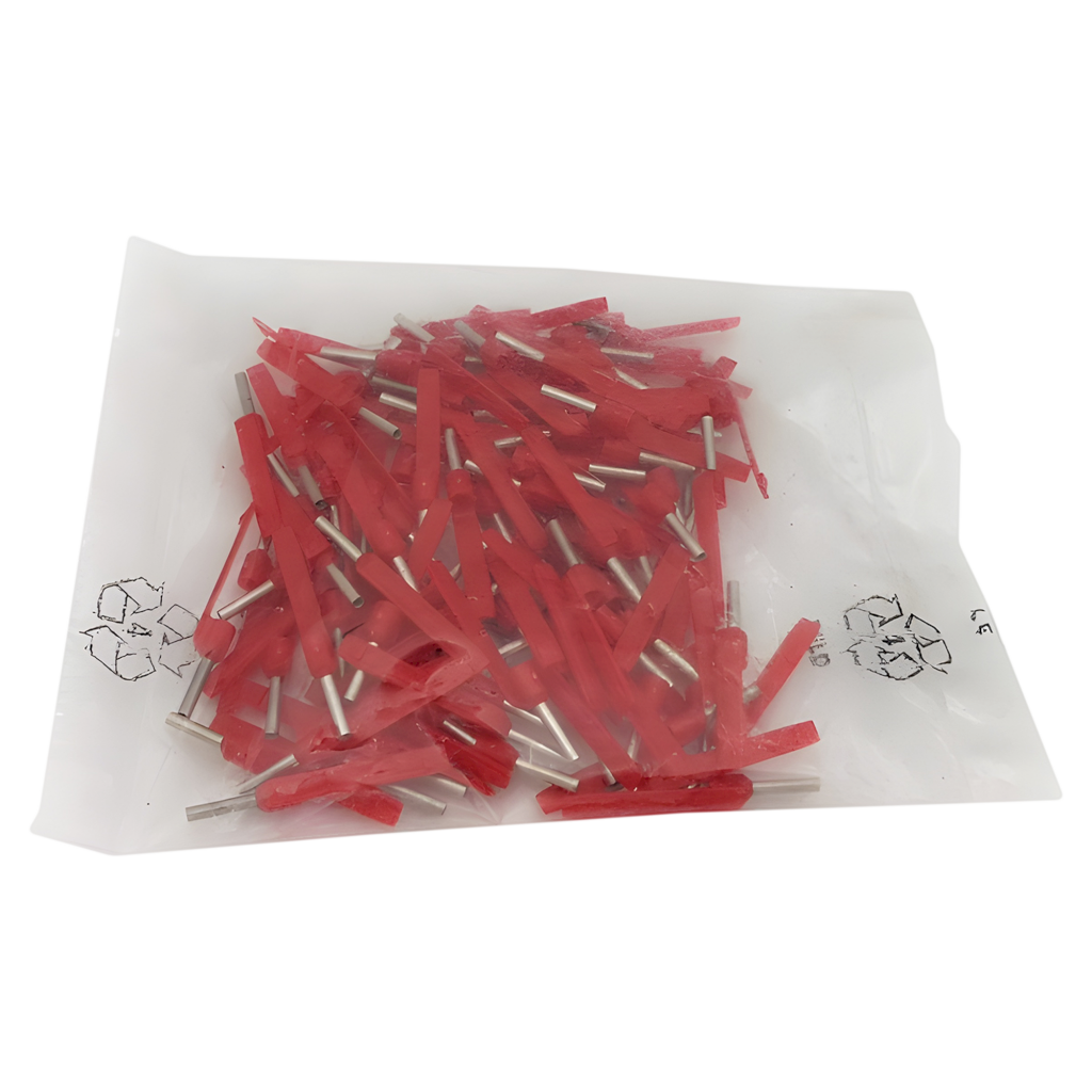 [6177] Puntera Tubular C/Lengueta 1mm2 8mm x100u Rojas Schneider Electric