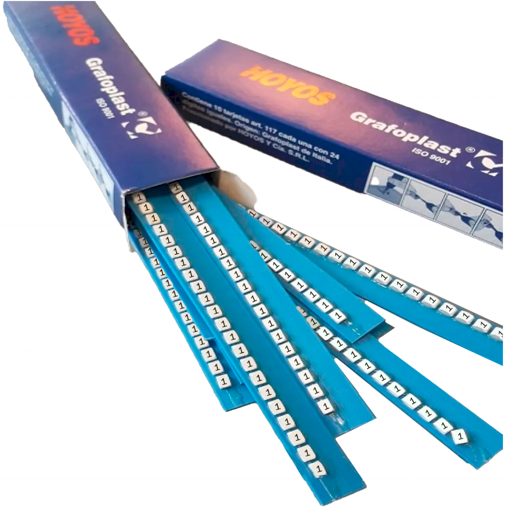 [15001] TARJETA DE IDENTIFICACION P/TUBITO NUMERO 1 117 1 / HOYOS