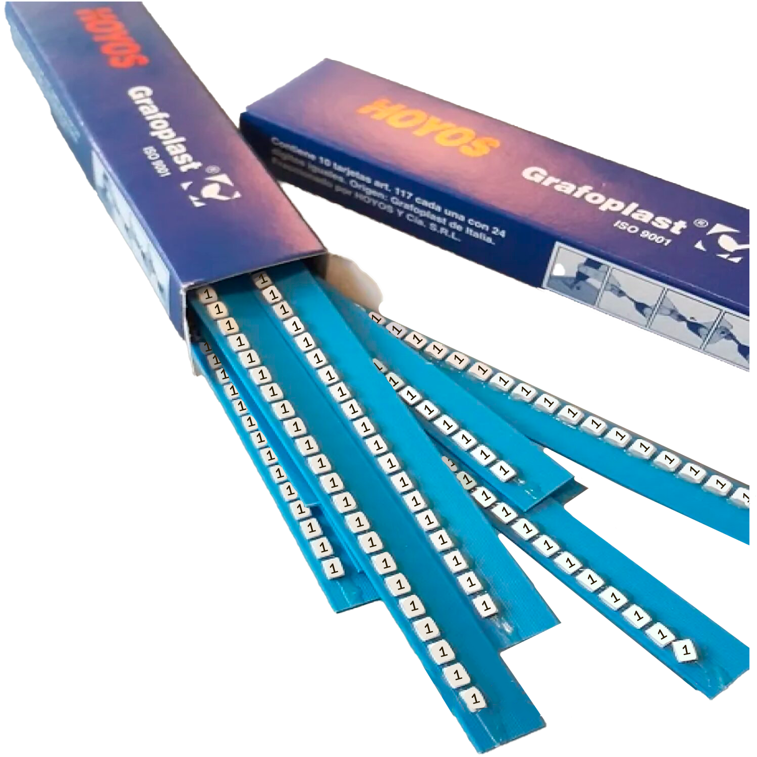 Tarjeta de Identificadores P/Tubito Blanco Número 1 Hoyos