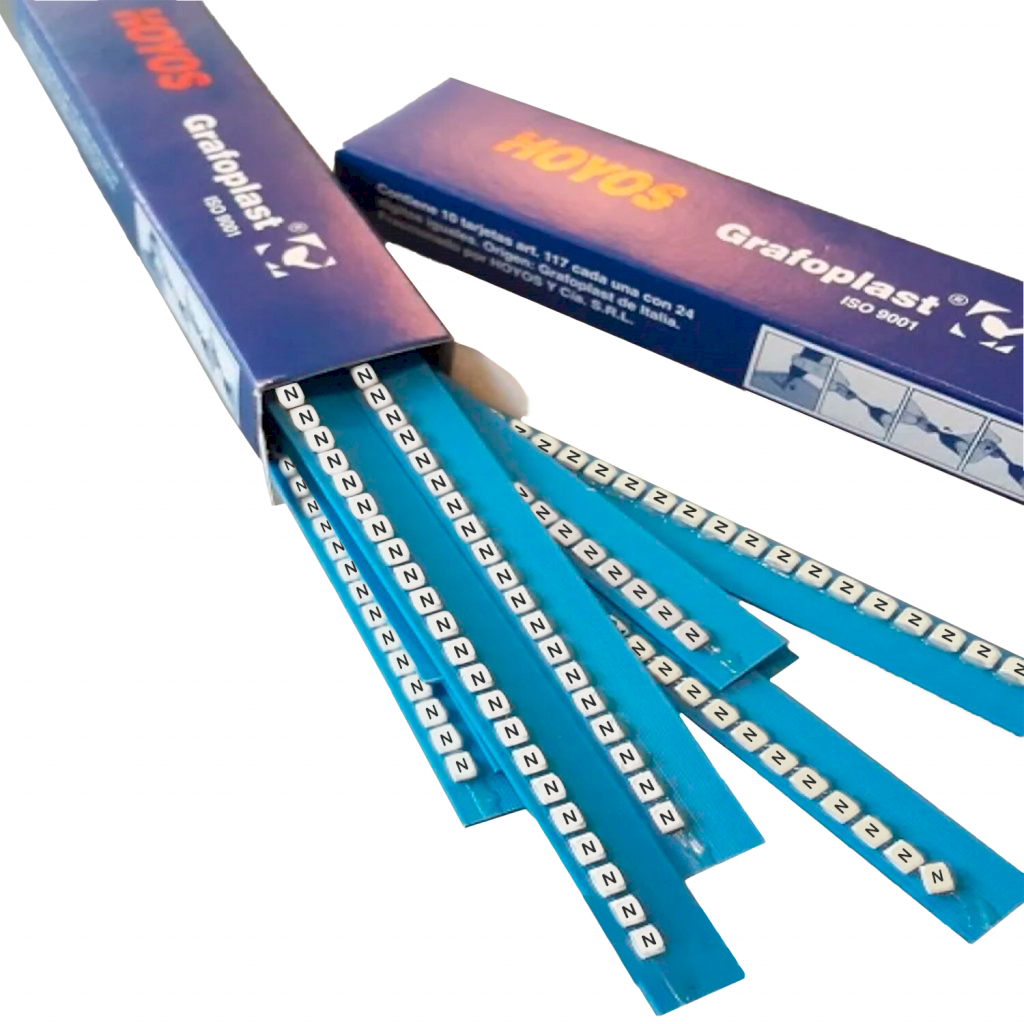 [15023] TARJETA DE IDENTIFICACION P/TUBITO LETRA N 117 N / HOYOS