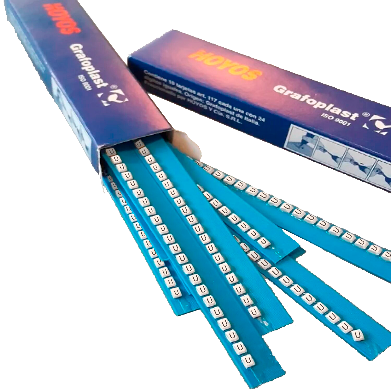 Tarjeta de Identificadores Amarillo Letra U Hoyos