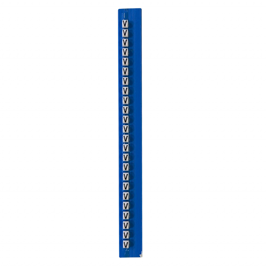 TARJETA DE IDENTIFICACION P/TUBITO LETRA V 117 V