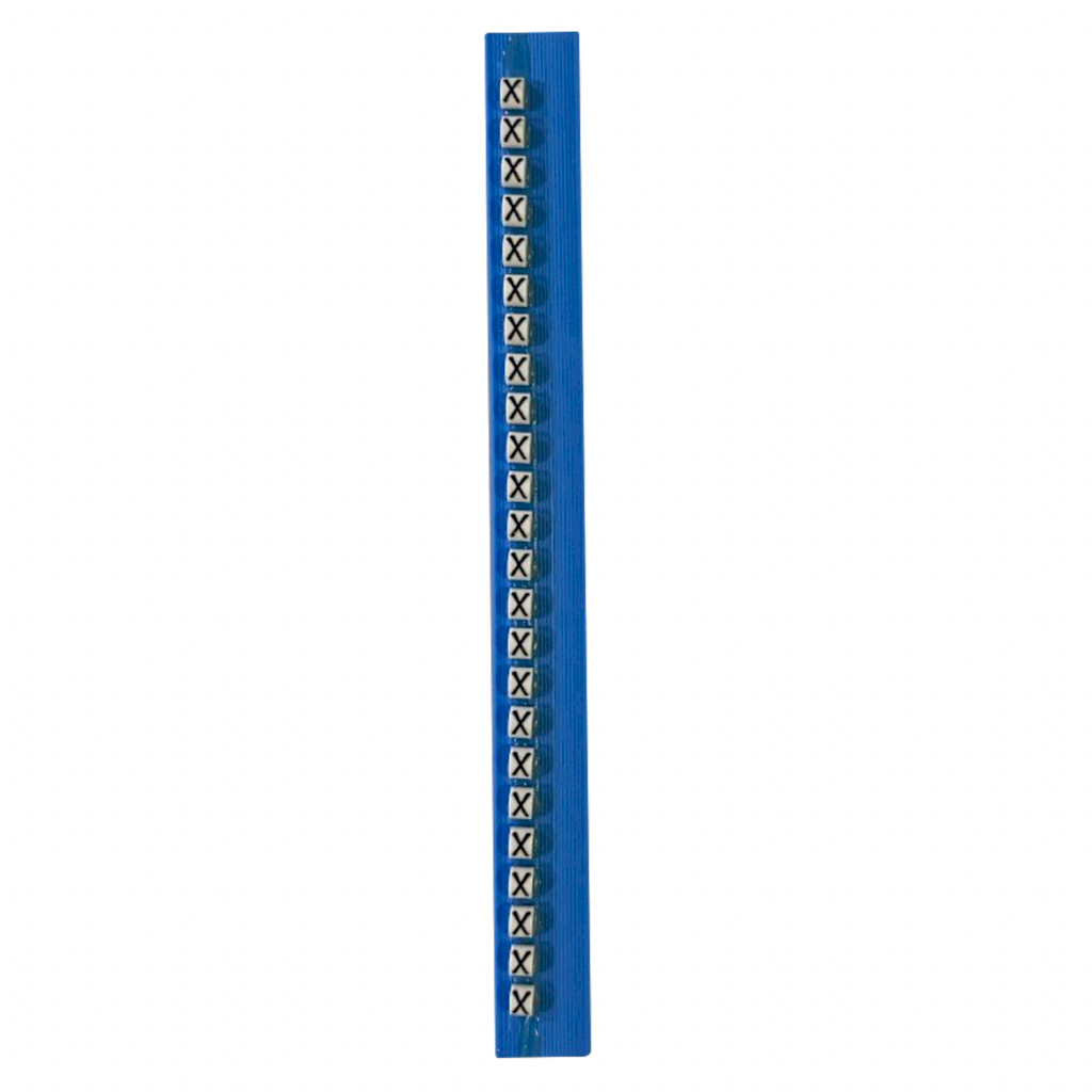 TARJETA DE IDENTIFICACION P/TUBITO LETRA X 117 X / HOYOS