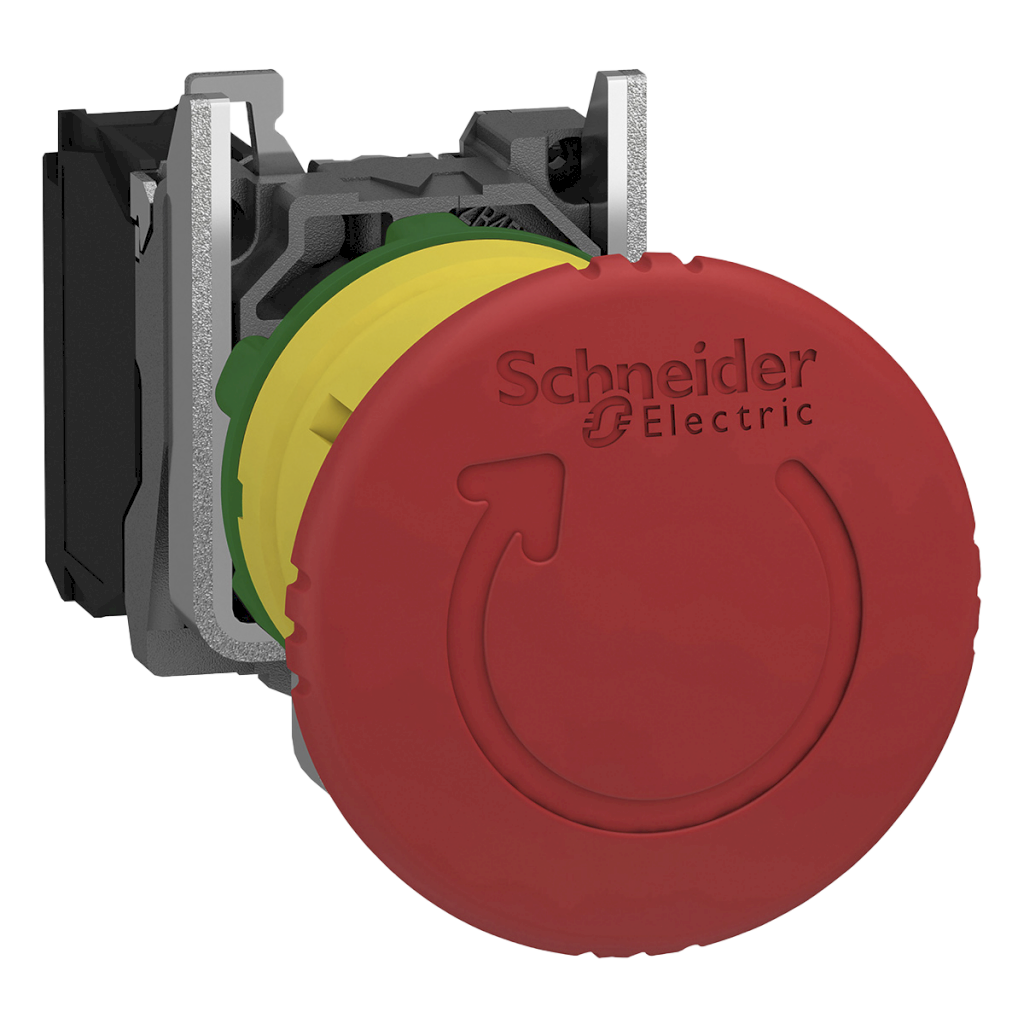 PULSADOR HONGO XB4 MET EMERG. PULSAR-GIRAR 1NC XB4BS8442