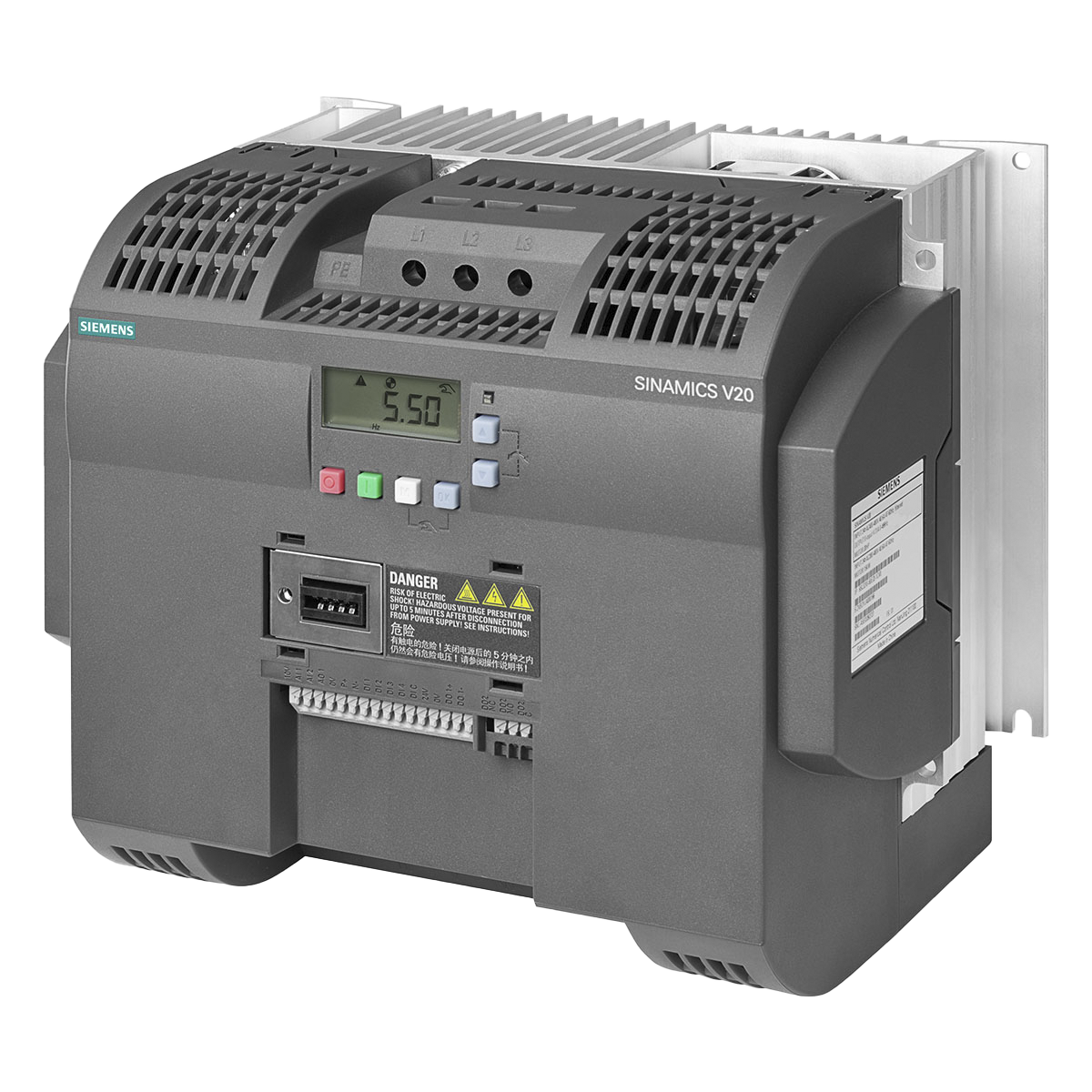[20187] Variador V20 380VCA LO: 15kW/20HP HO: 15kW/20HP S/Filtro MB RTU Siemens