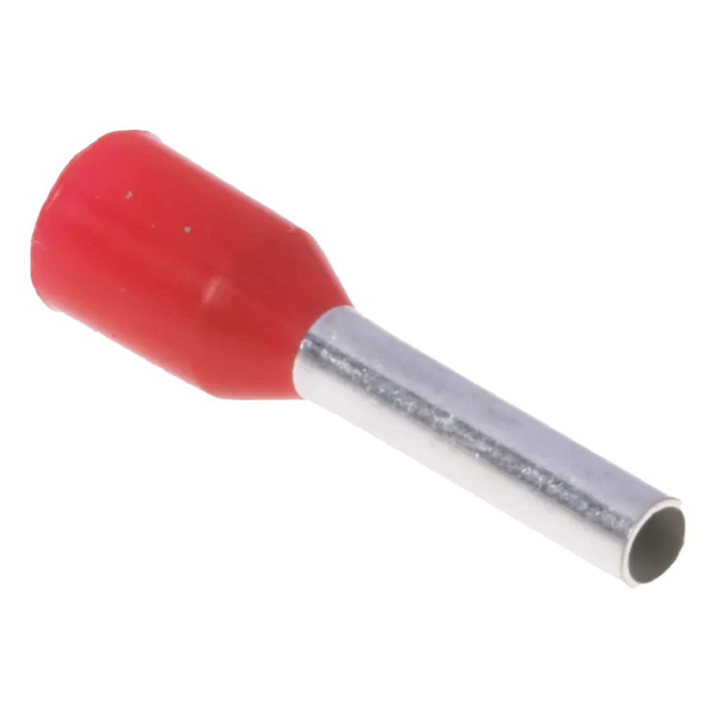 PUNTERA TUBULAR 1mm² ROJO LARGO: 14mm (x100) DZ5CE010