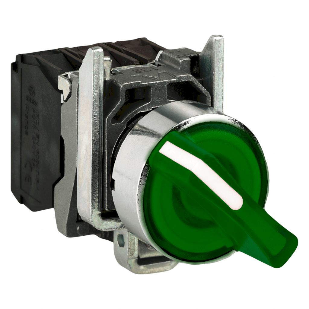 [21341] Perilla XB4 Lum 2 Posiciones Fijas 1NA+1NC 24V Led Verde Schneider Electric