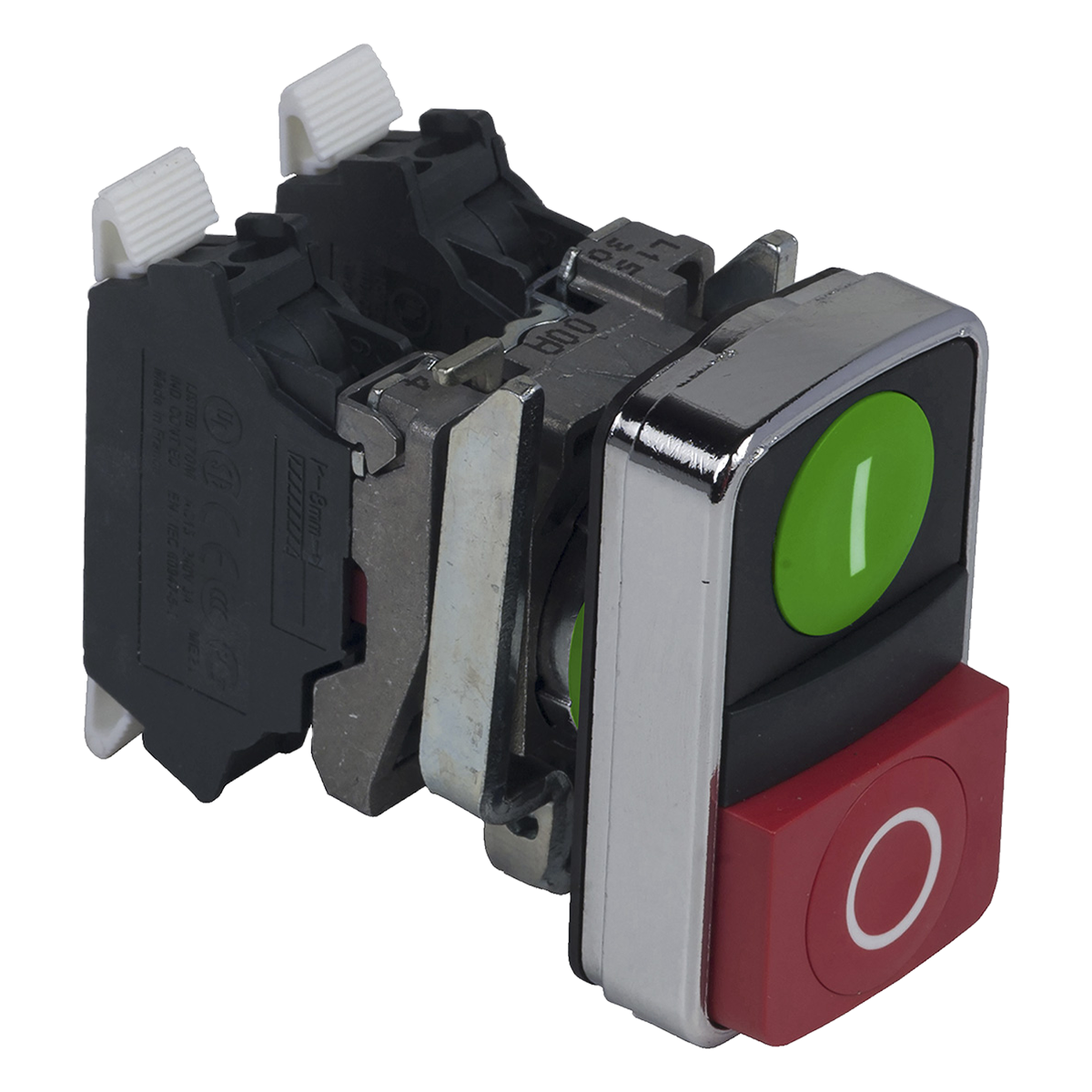 [21345] Pulsador Doble XB4 Metálico Rojo/verde 1NA+1NC Schneider Electric