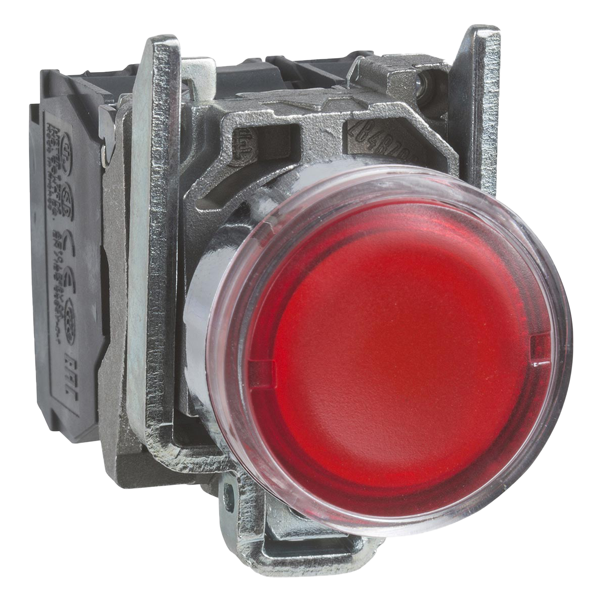 [21365] Pulsador Luminoso Led XB4 Metálico 220VCA/VCC 24VCC Rasante 1NA + 1NC Rojo Schneider Electric