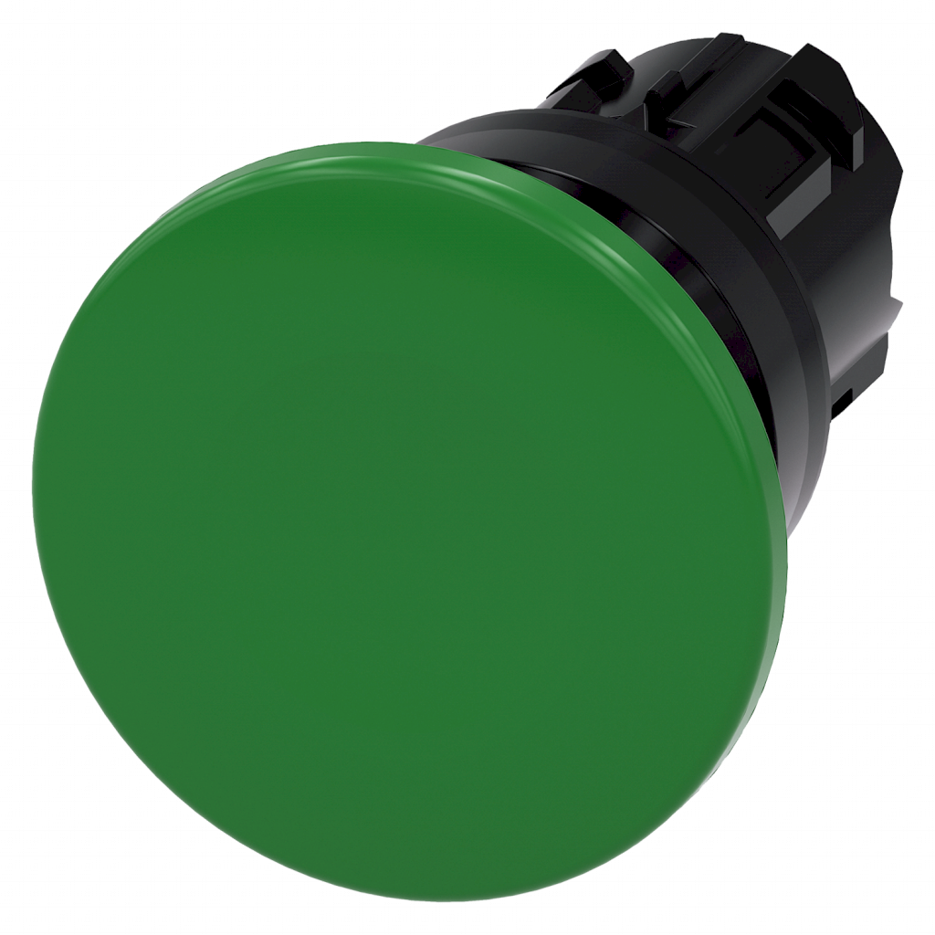 Pulsador Hongo Sirius ACT PVC Verde S/Contactos Integrados Siemens