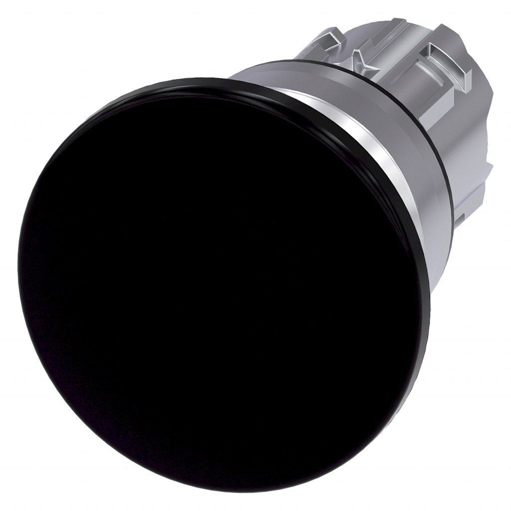 PULSADOR HONGO ACT MET NEGRO S/RET S/SOP 40 mm 3SU1050-1BD10-0AA0