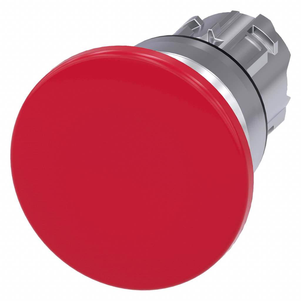 PULSADOR HONGO ACT MET ROJO S/RET S/SOP 40 mm 3SU1050-1BD20-0AA0