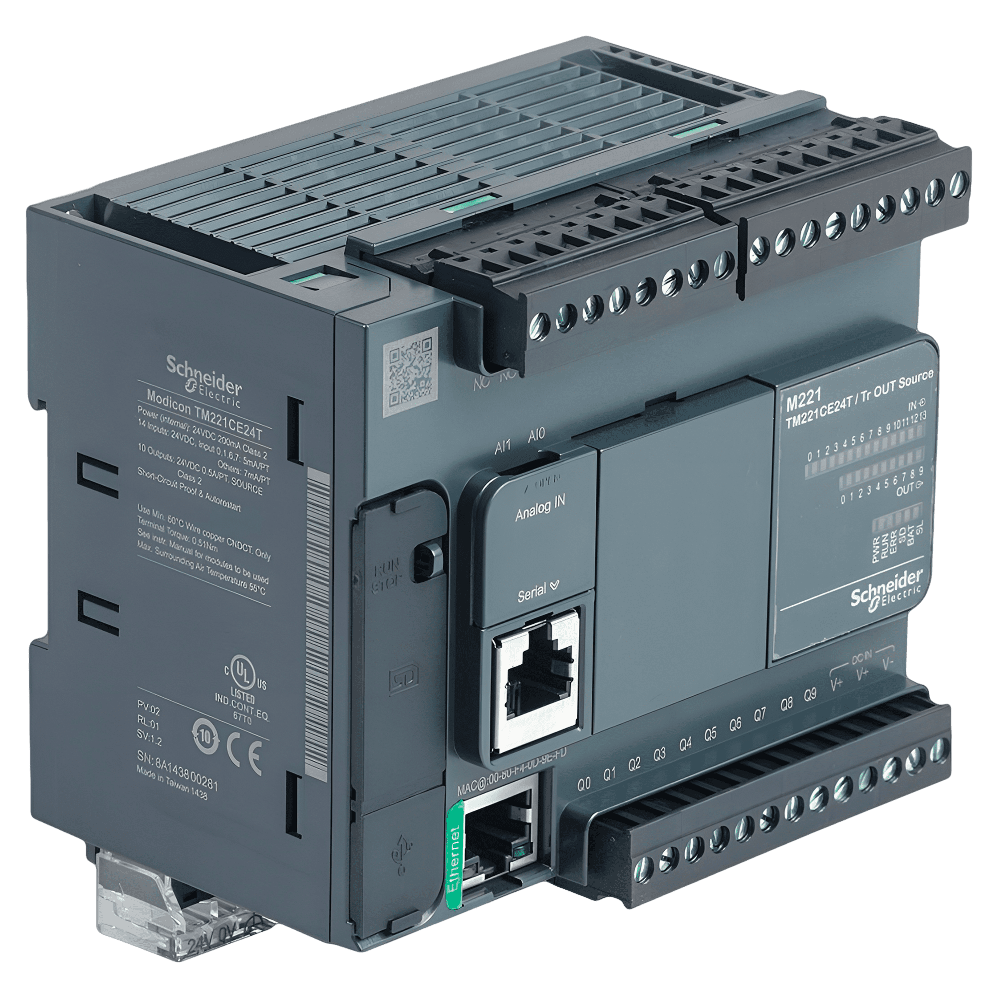 CPU M221 (14DI/10DO) 1xMB RTU 1xMB TCP 24VCC Schneider Electric