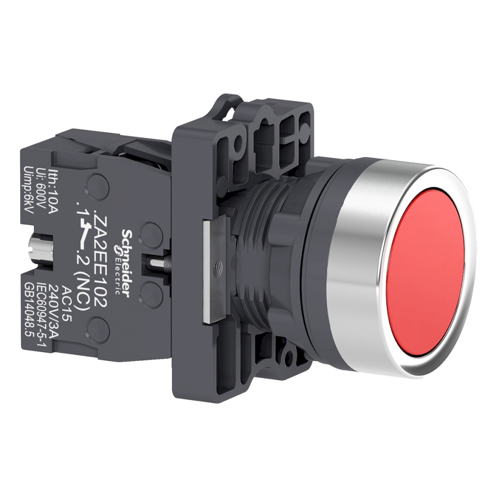 [26006] Pulsador XA2 Rasante Plástico Rojo 1NC Schneider Electric