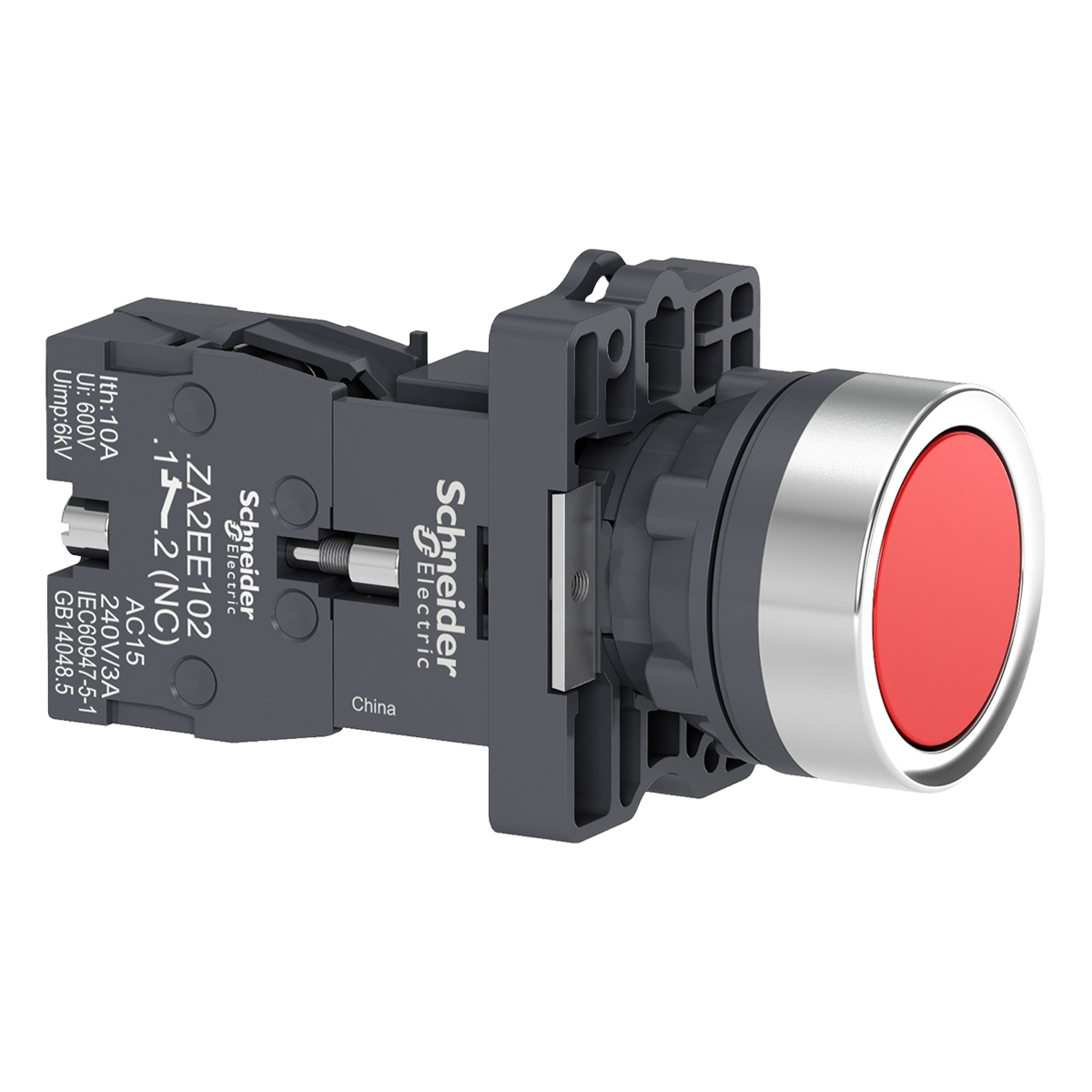 [26029] Pulsador XA2 Plástico Rojo C/Retención 1NC Schneider Electric