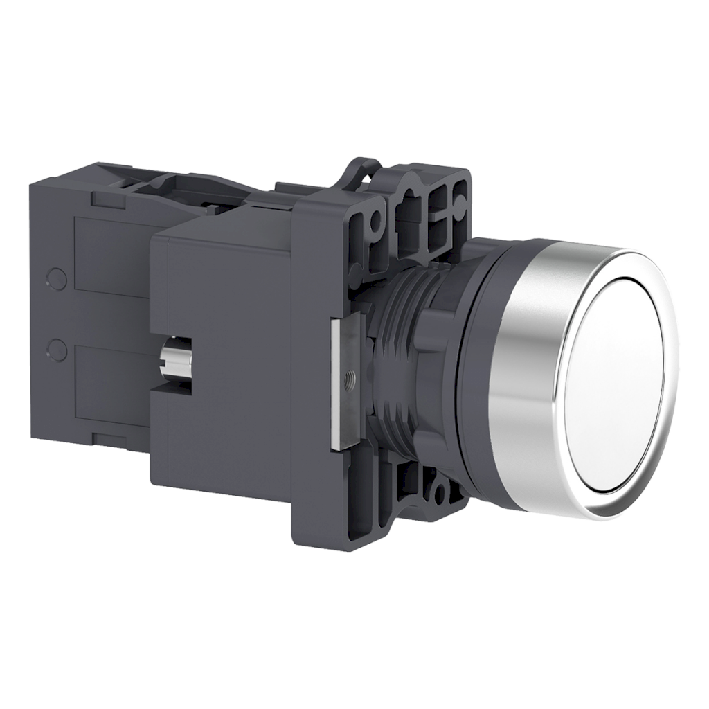Pulsador Luminoso XA2 Plastico 220VCA/VCC 24VCC Rasante 1NA Blanco Schneider Electric