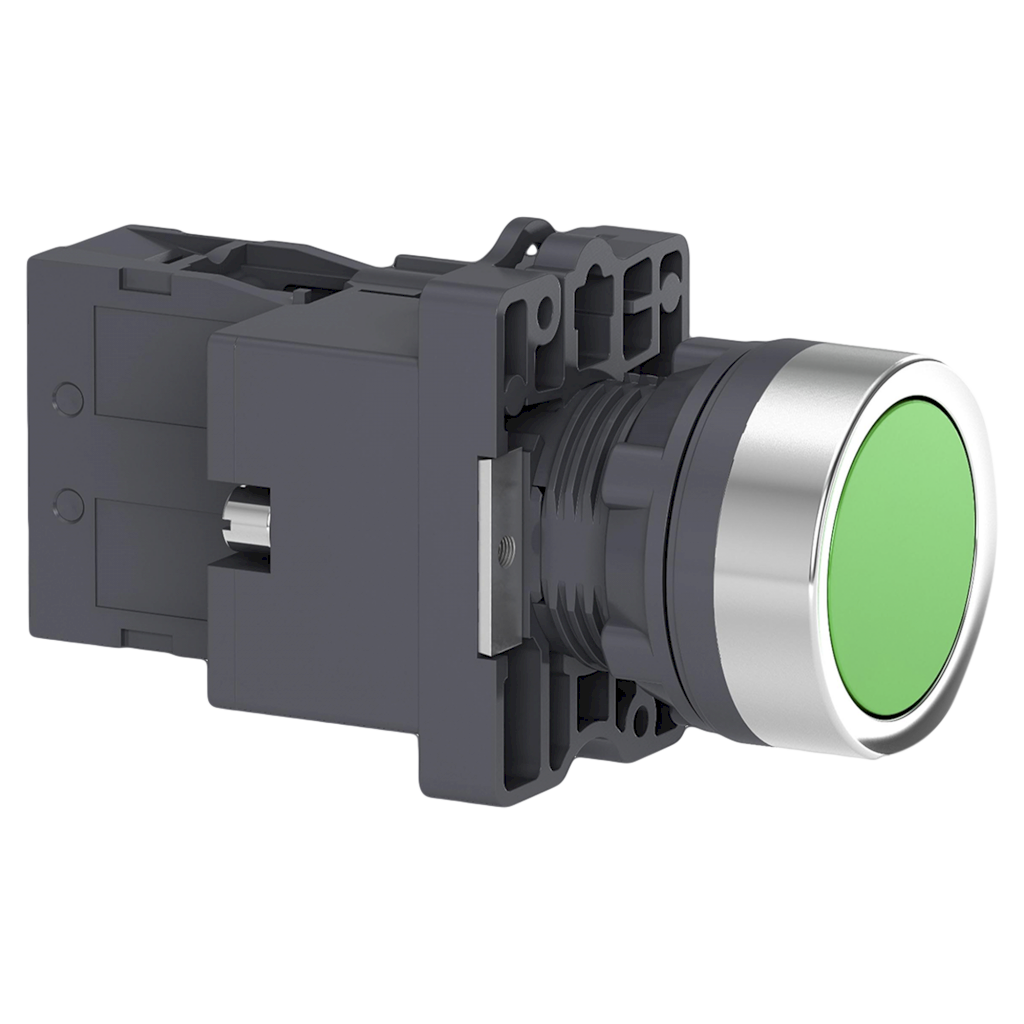 Pulsador Luminoso XA2 Plastico 220VCA/VCC 24VCC Rasante 1NA Verde Schneider Electric