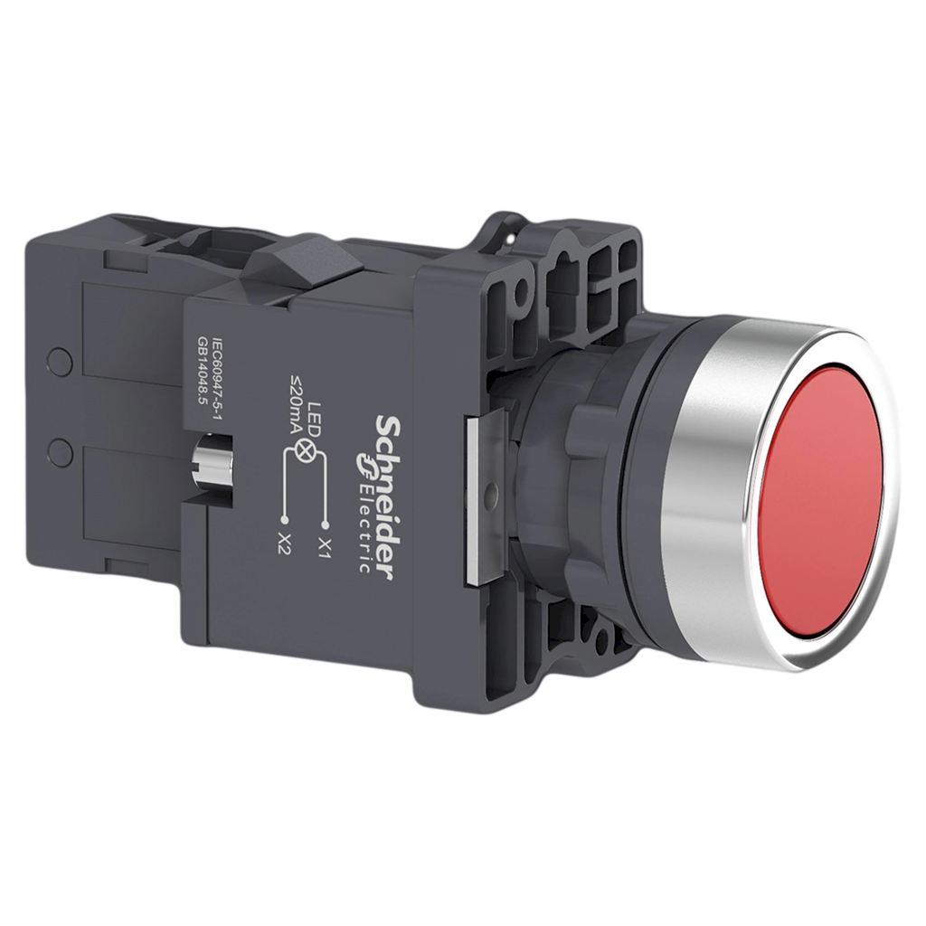 [26062] Pulsador Luminoso XA2 Plastico 220VCA/VCC 220VCC Rasante 1NA Rojo Schneider Electric