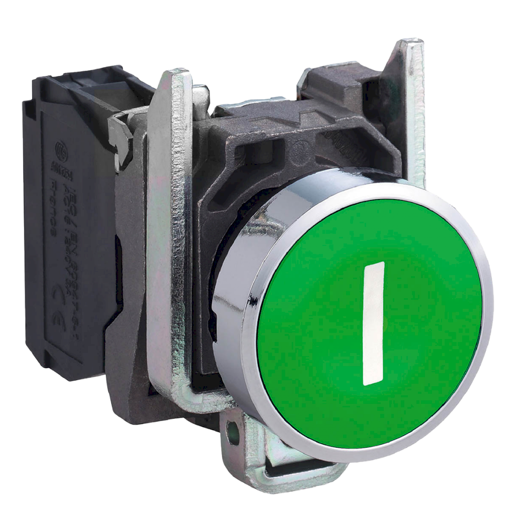 PULSADOR XB4 MET RASANTE VERDE "I" 1NA XB4BA3311