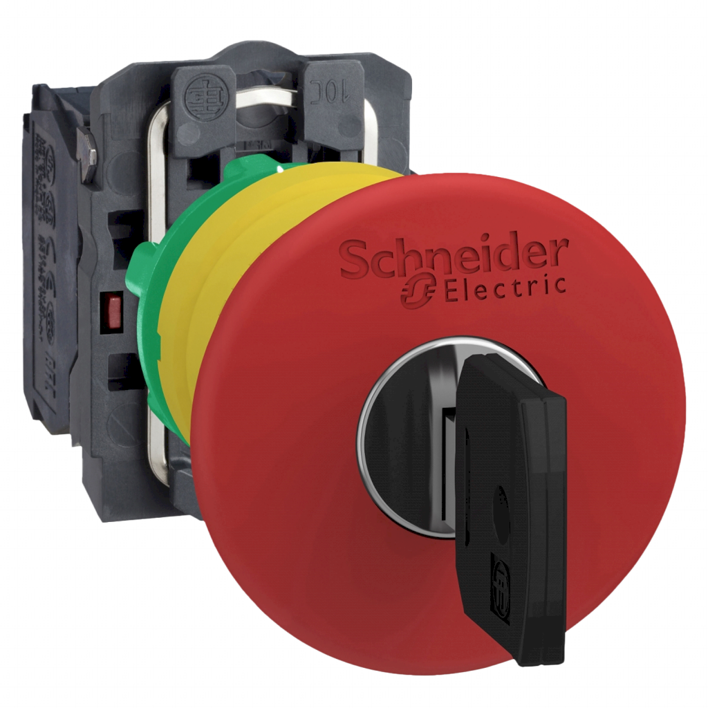 [27307] Pulsador Hongo XB5 Plástico 1NC Emergencia Pulsar-Girar C/Llave Schneider Electric