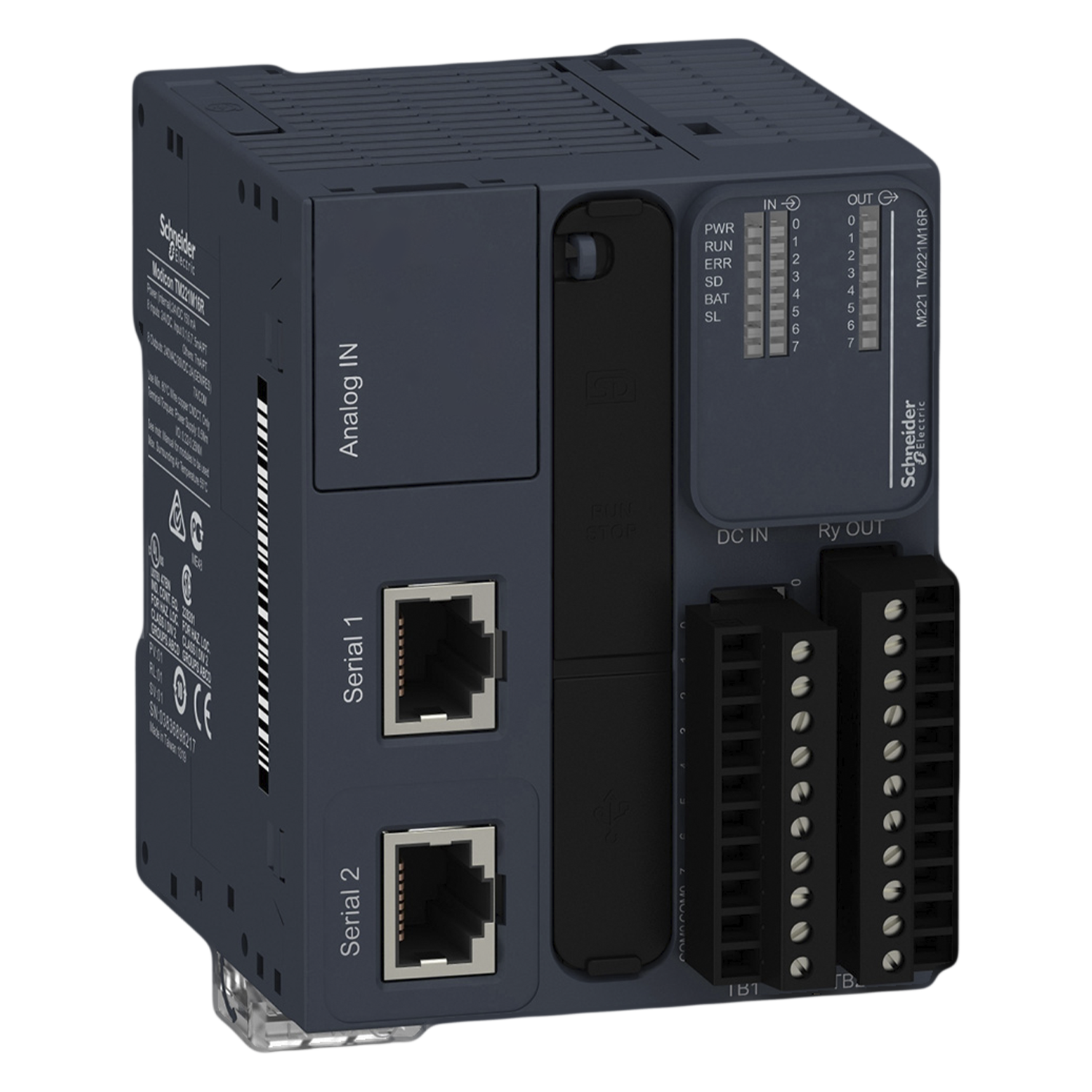 CPU M221 DC/DC/RELE (8DI/8DO/2AI) 2xMB RTU 24VCC Schneider Electric