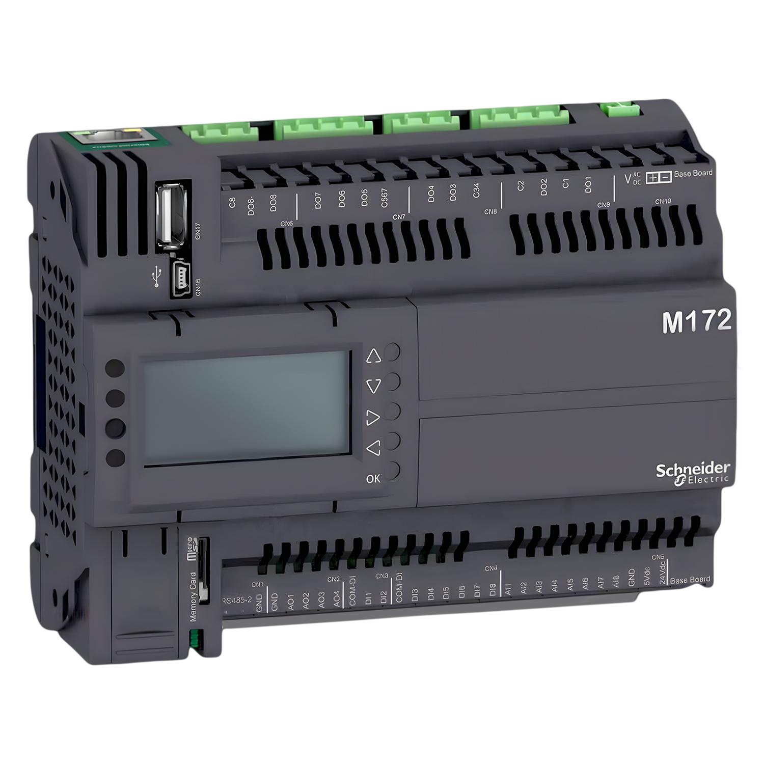 [29459] CPU M172P C/Display (8DI/8DO Relé/8AI/4AO) 2x MB RTU 1x MB TCP 24VCA/CC Schneider Electric