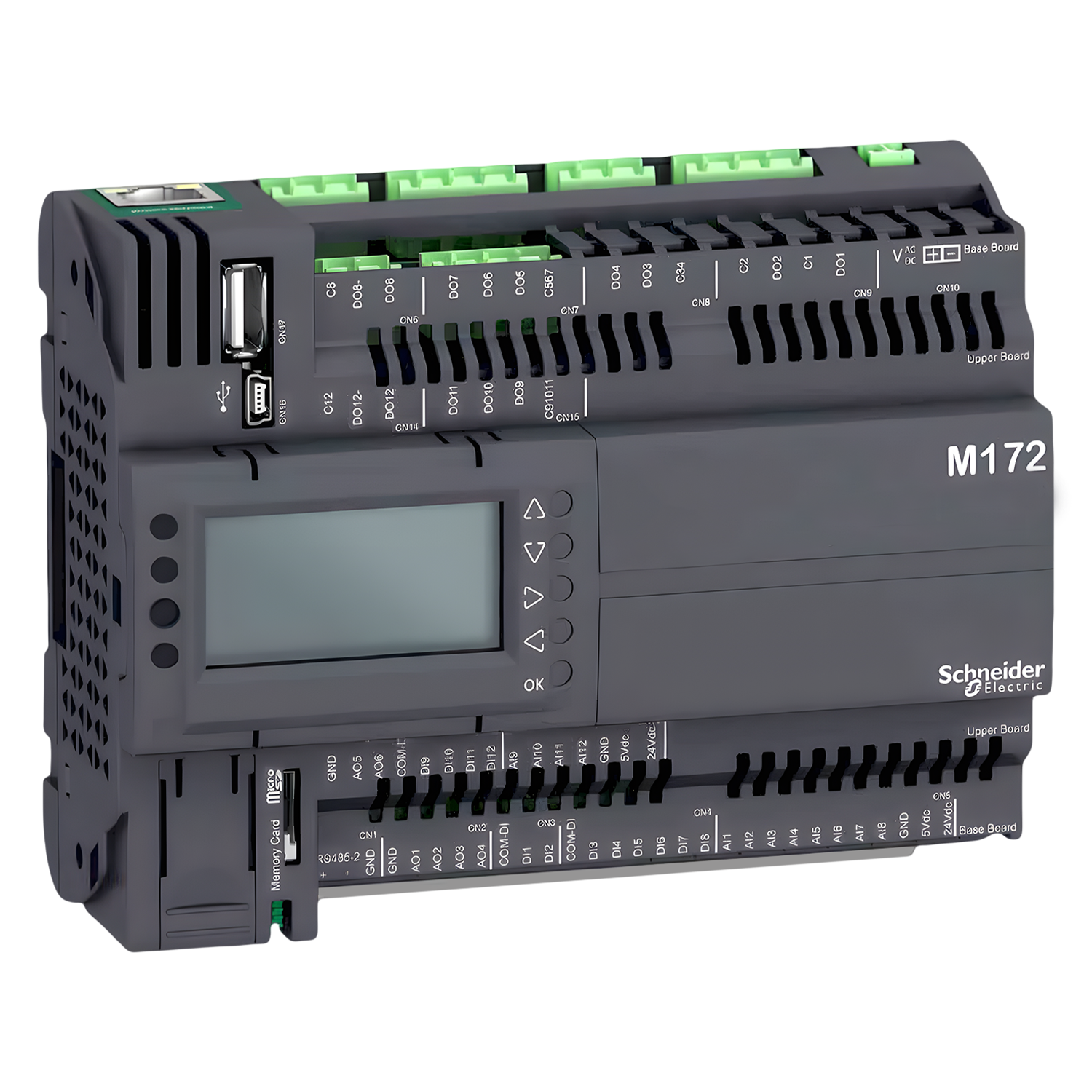 [29461] CPU M172P (12DI/12DO Relé/12AI/6AO) 2x MB RTU 1x MB TCP C/Display 24VCA/CC Schneider Electric