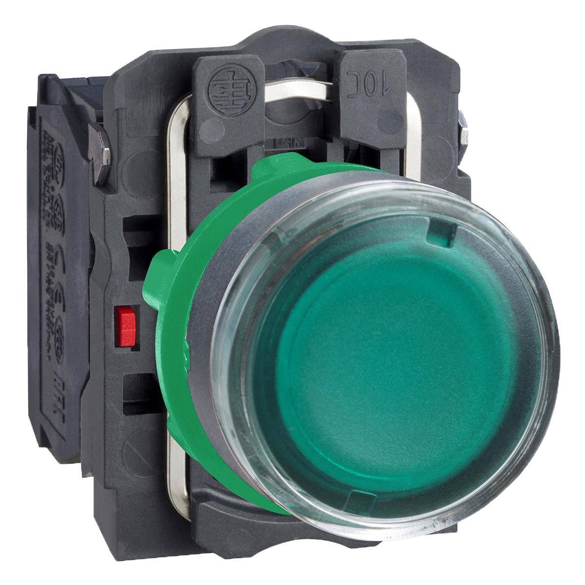 [29630] Pulsador Luminoso Led XB5 Plástico 220VCA/VCC 24VCA Rasante 1NA + 1NC Verde Schneider Electric