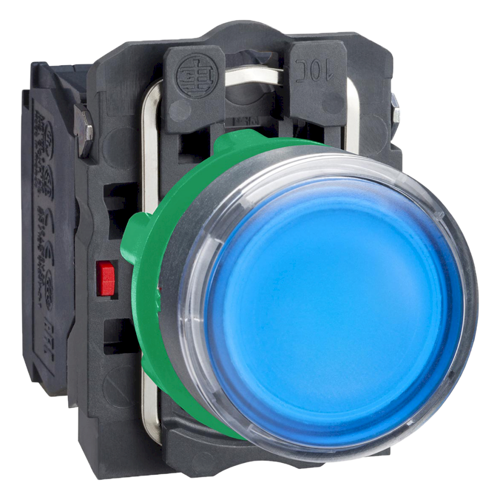 [29632] Pulsador Luminoso Led XB5 Plastico 220VCA/VCC 24VCA Rasante 1NA + 1NC Azul Schneider Electric