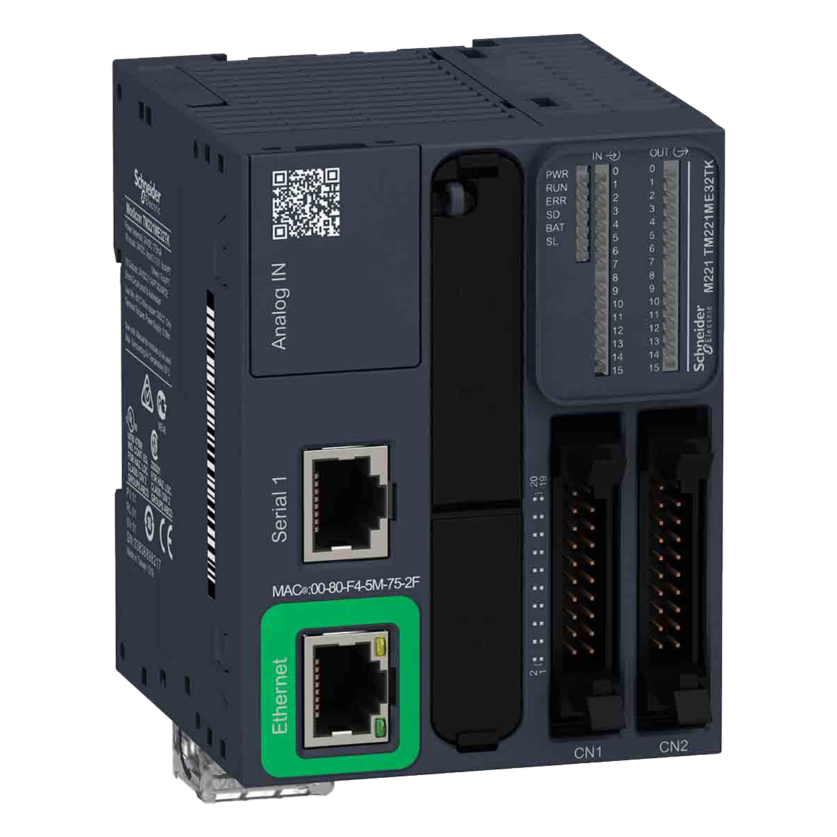 [29783] CPU M221(16DI/16DO/2AI) 1xMB RTU 1xMB TCP HE-10 S/Conector 24VCC Schneider Electric