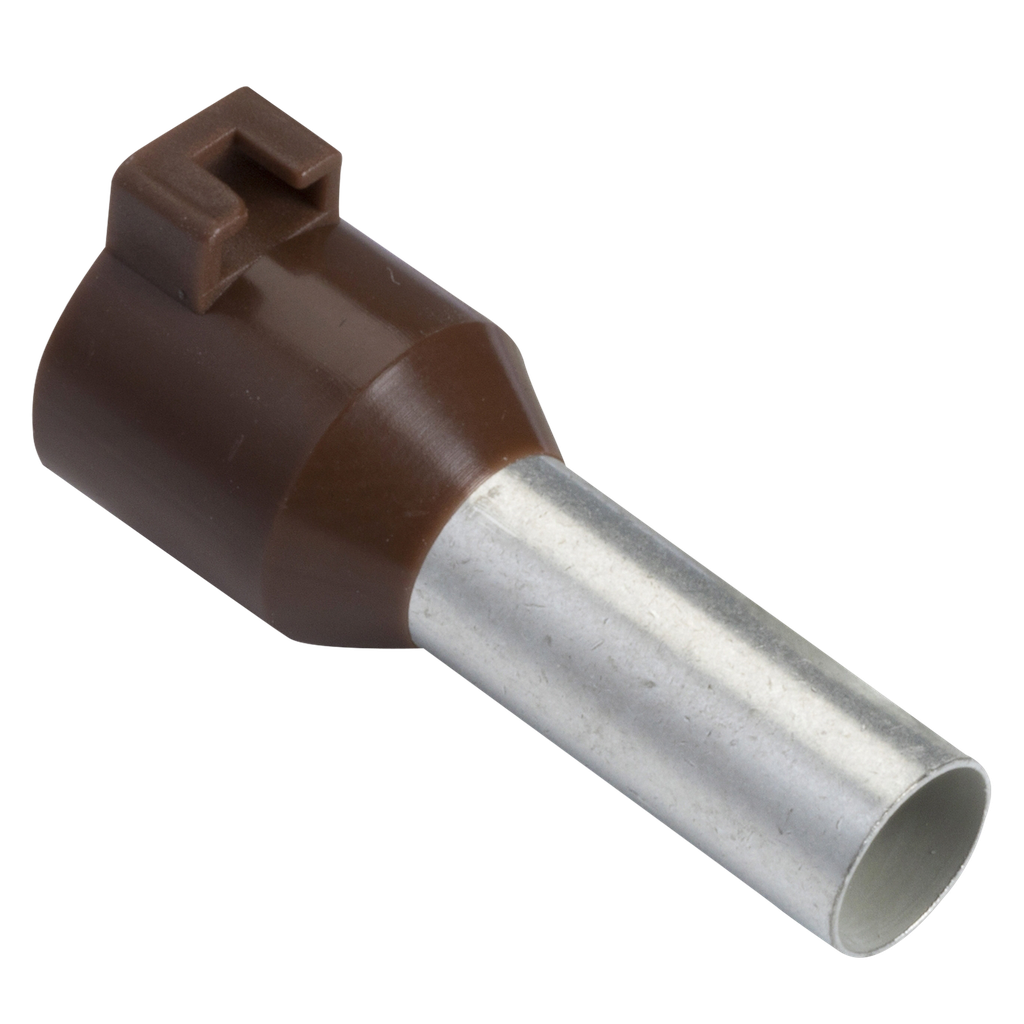 [29994] Puntera Tubular C/Lengueta 10mm2 18mm x100u Marrones Schneider Electric