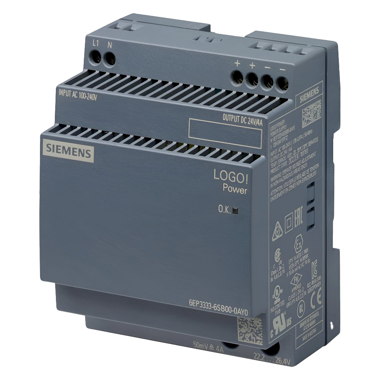 Fuente Monofásica Logo! E: 220V S: 24VCC 4A Siemens