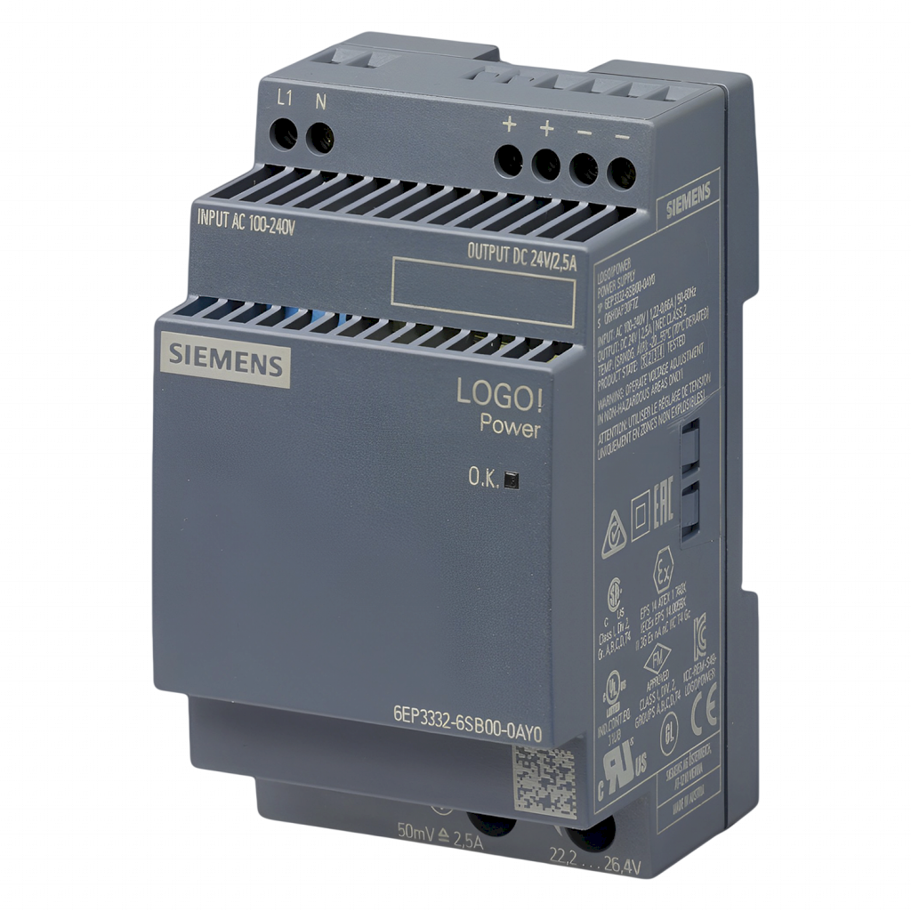 FUENTE MONOF E:220V S:24VCC 2,5 AMP LOGO! 100402327