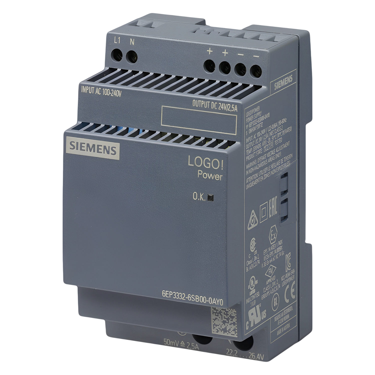 [30977] Fuente Monofásica Logo! E: 220V S: 24VCC 2,5A Siemens