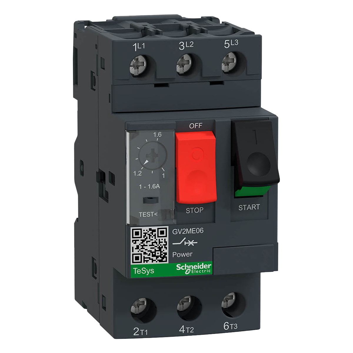 Guardamotor Magnetotérmico GV2 3P 1-1,6A 100kA Schneider Electric