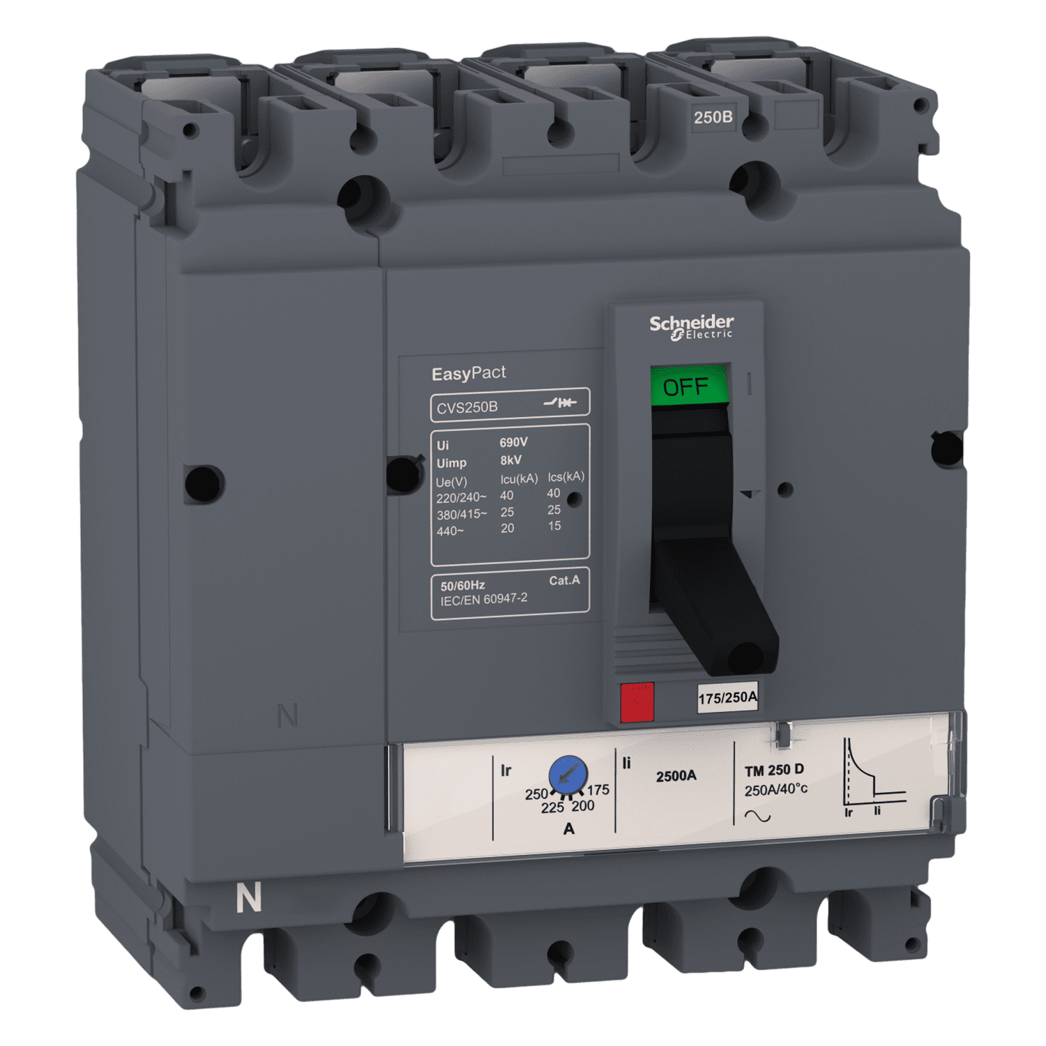 Interr. CVS250B 4P 200A 690VCA Schneider Electric