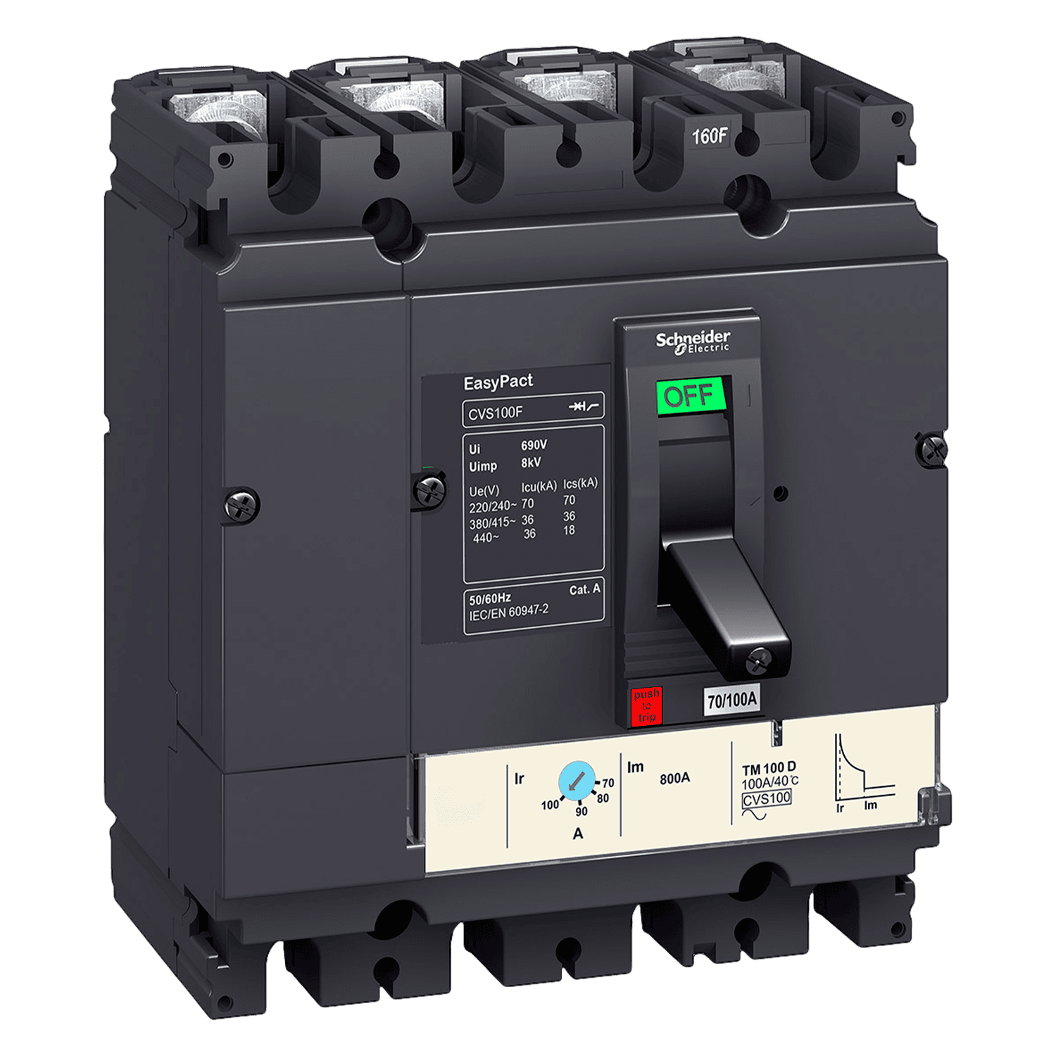 Interr. CVS250B 4P 200A 690VCA Schneider Electric
