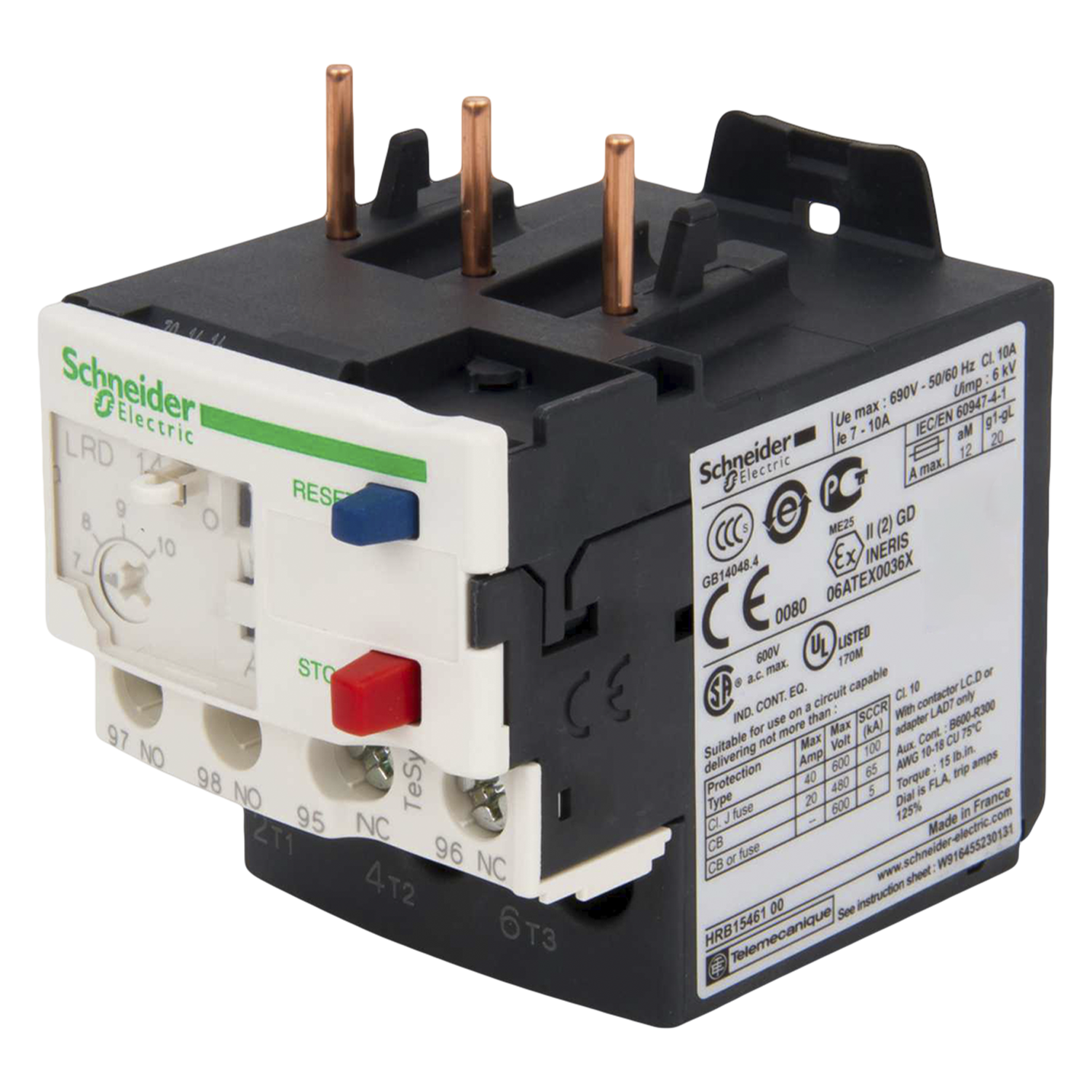 [27290] Relé Térmico 3P 690VCA 10A Rango Ajuste 7-10A Protección T Schneider Electric