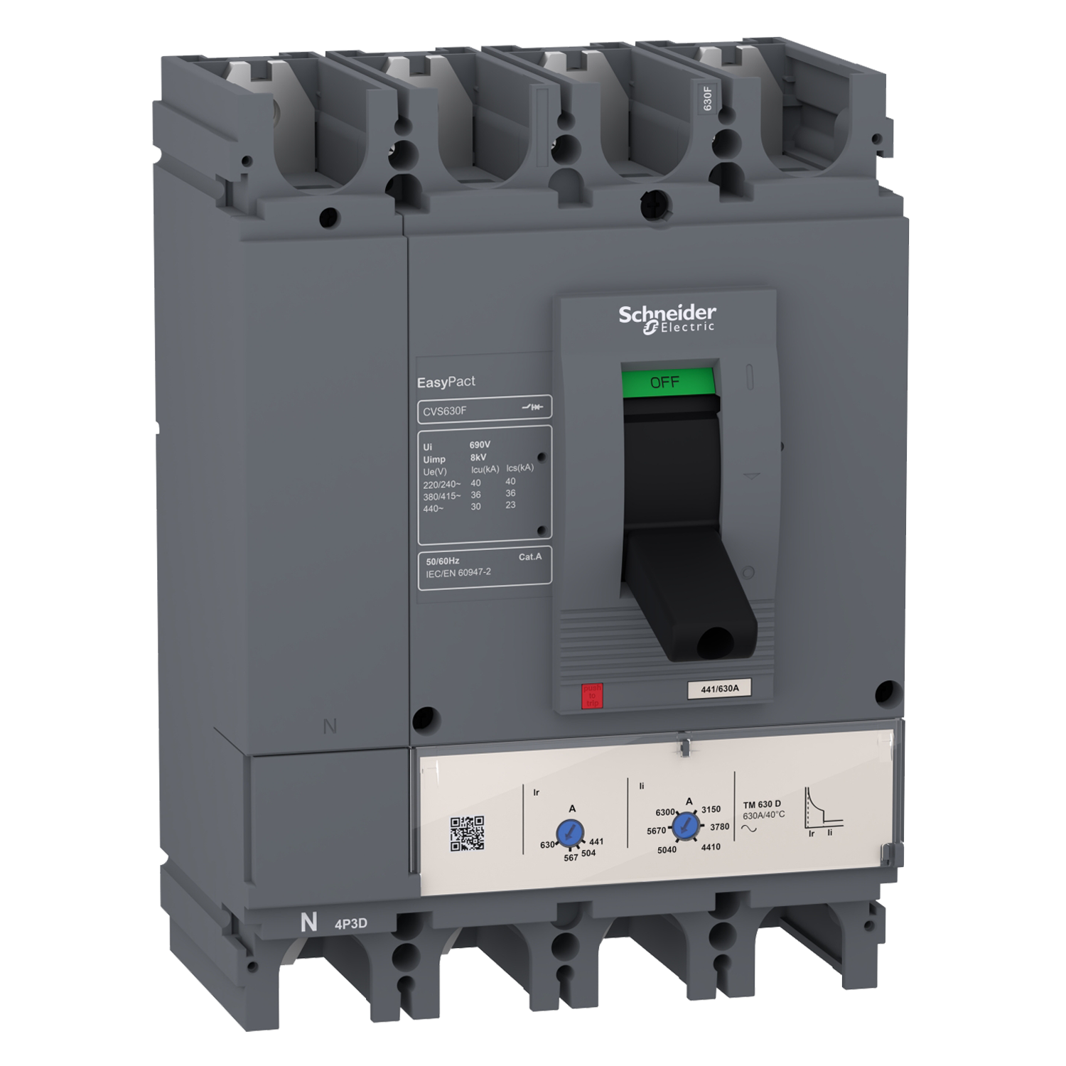 Interr. CVS400F 4P 400A 690VCA Schneider Electric