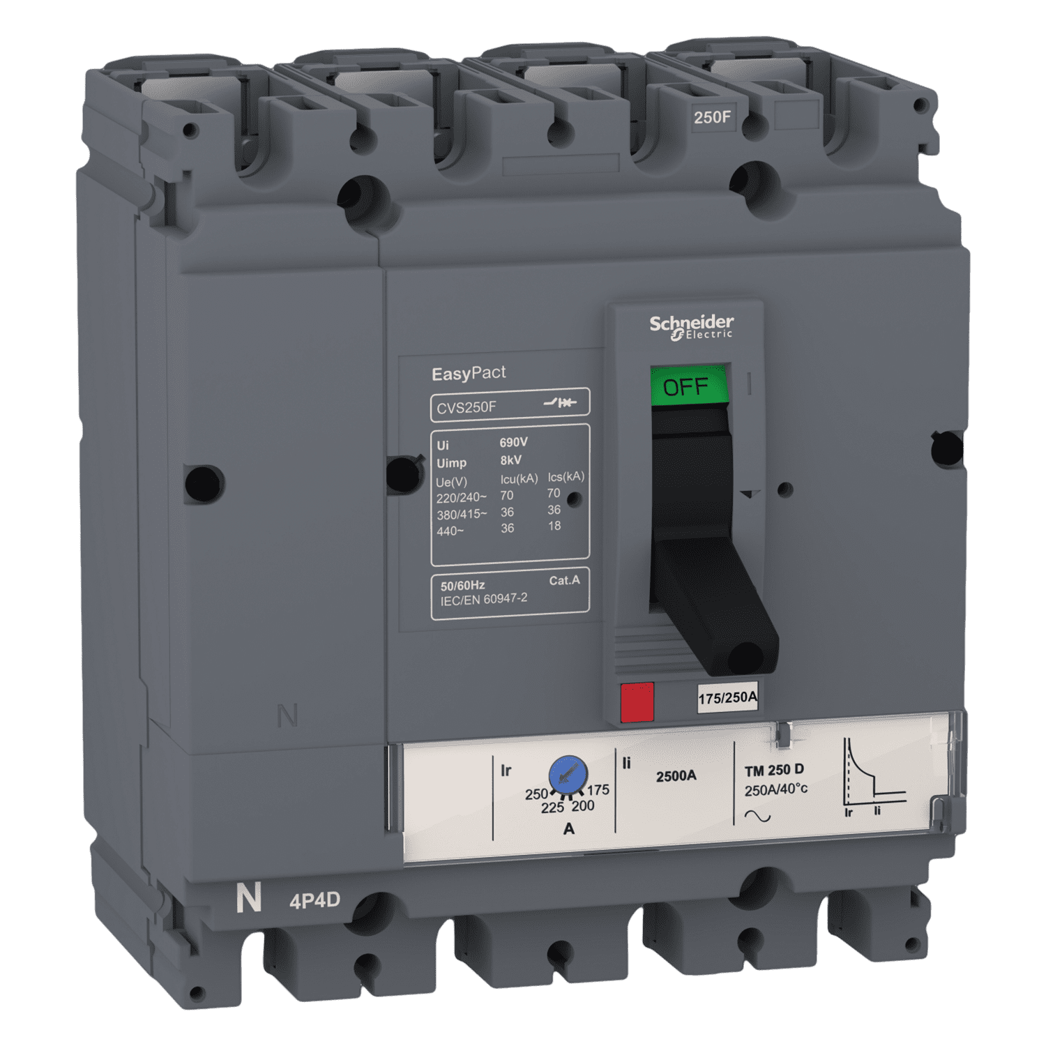 Interr. CVS250F 4P 200A 690VCA Schneider Electric