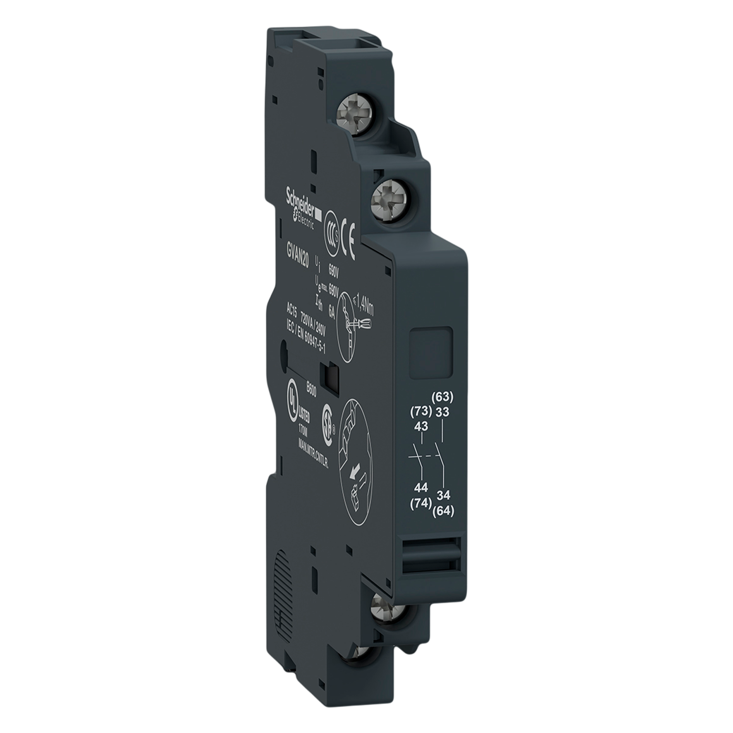 Contacto Auxiliar Lateral GM P/GV2 1NA/1NA Schneider Electric