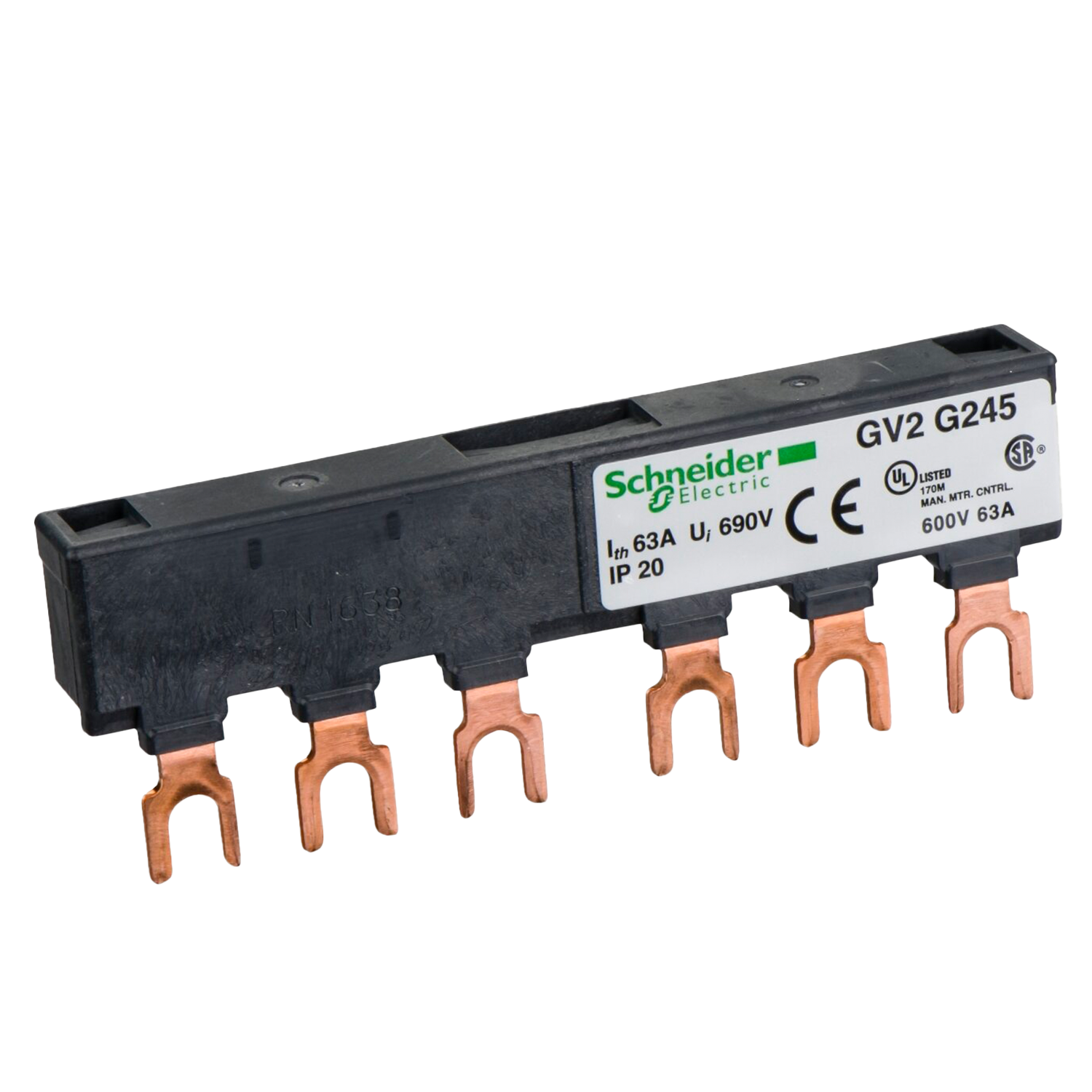 Peine 63A 3 Polos P/2 Derivaciones 45mm Schneider Electric