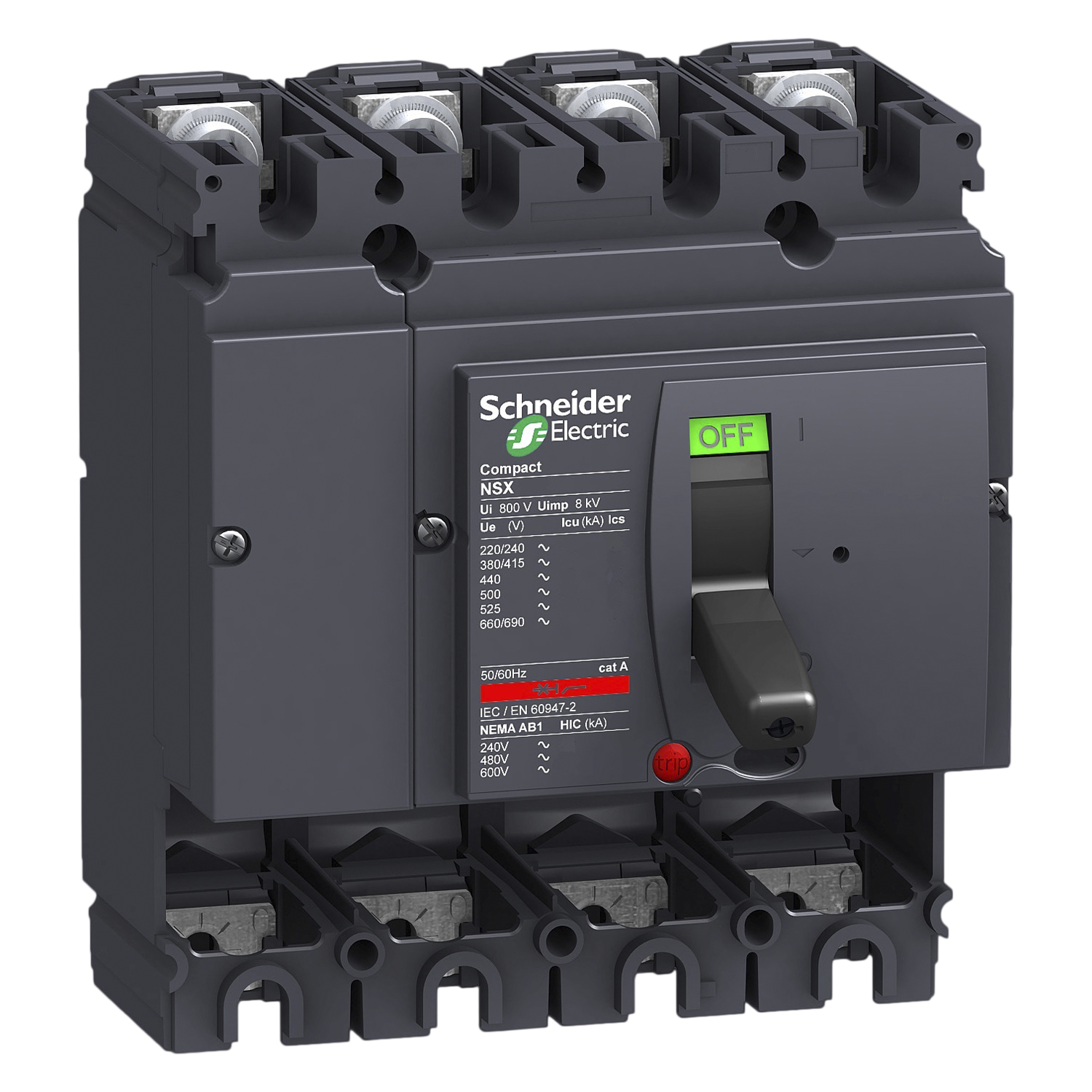 Interr. NSX100F 4P 100A 380VCA Schneider Electric