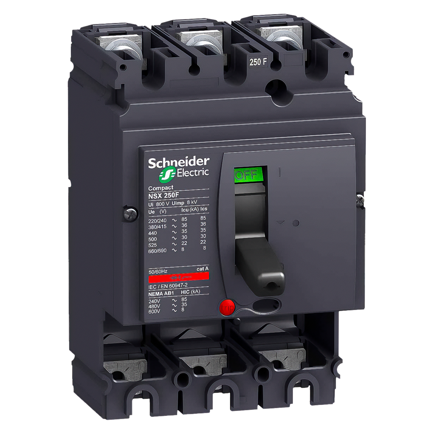 Interr. NSX250F 3P 250A 380/415VCA 36kA S/Rele Schneider Electric