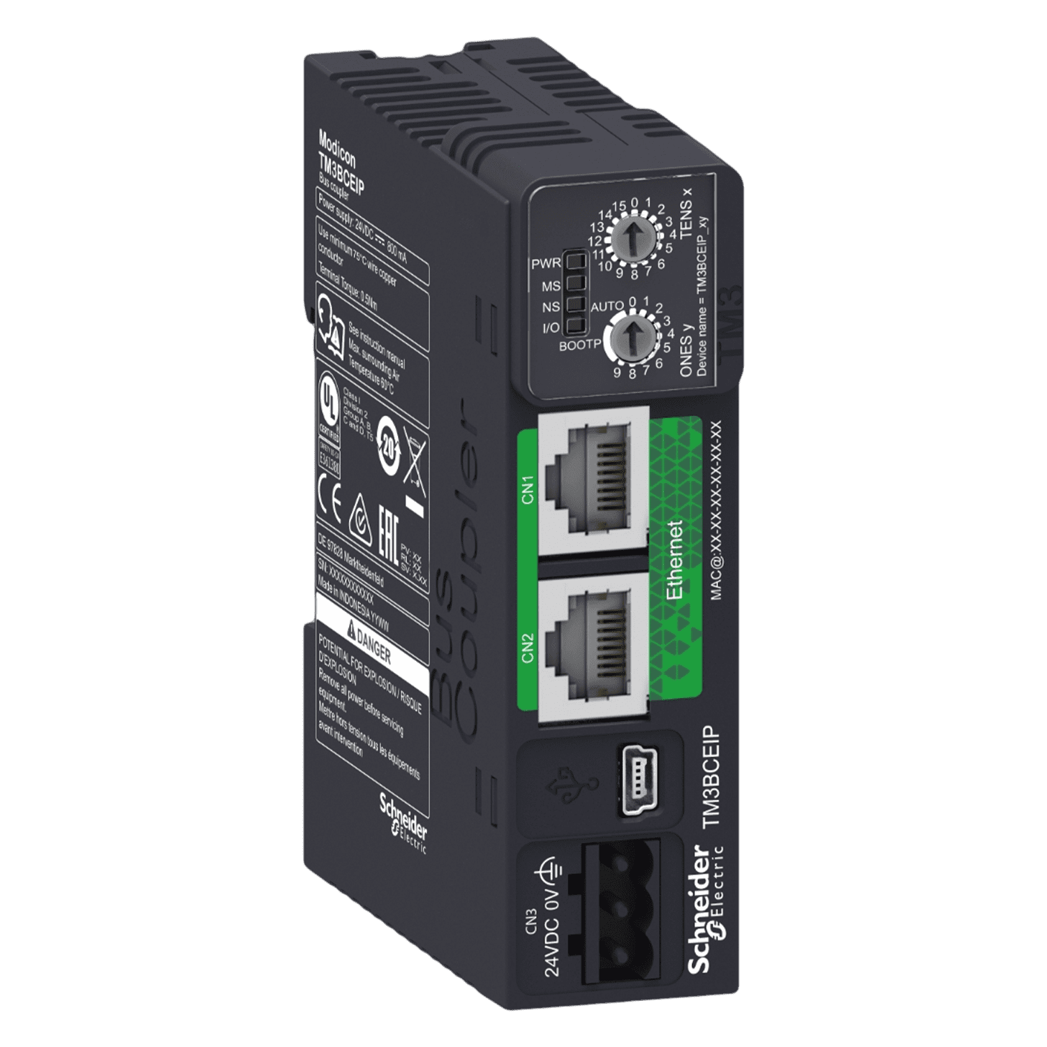 [31814] Módulo TM3 1xUSB 2.0 2xRJ45 P/Controlador Riel Din Schneider Electric