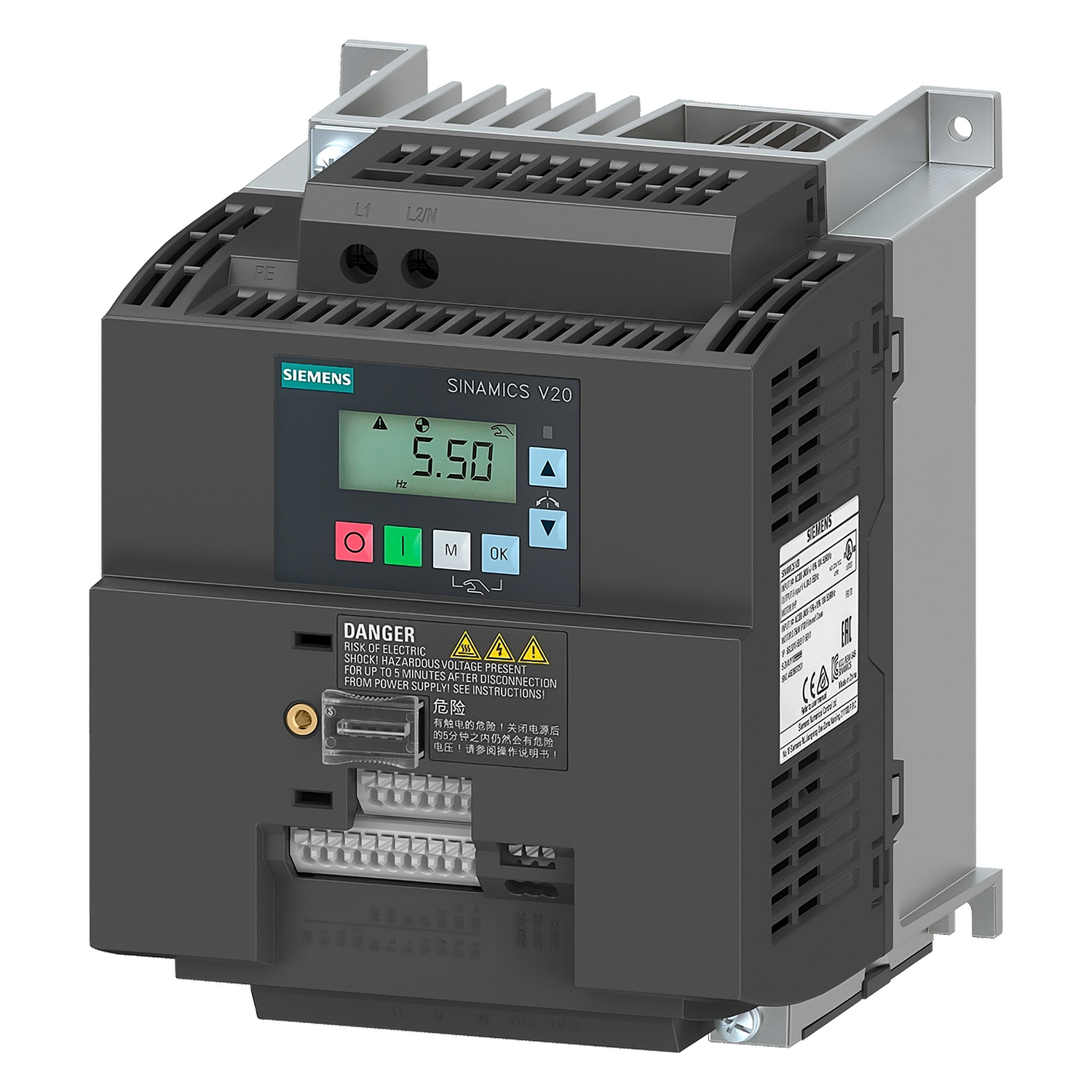 [32005] Variador V20 220VCA LO: 3kW/4HP HO: 3kW/4HP S/Filtro MB RTU Siemens
