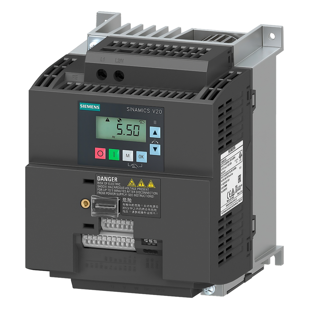 [32005] Variador V20 220VCA LO: 3kW/4HP HO: 3kW/4HP S/Filtro MB RTU Siemens